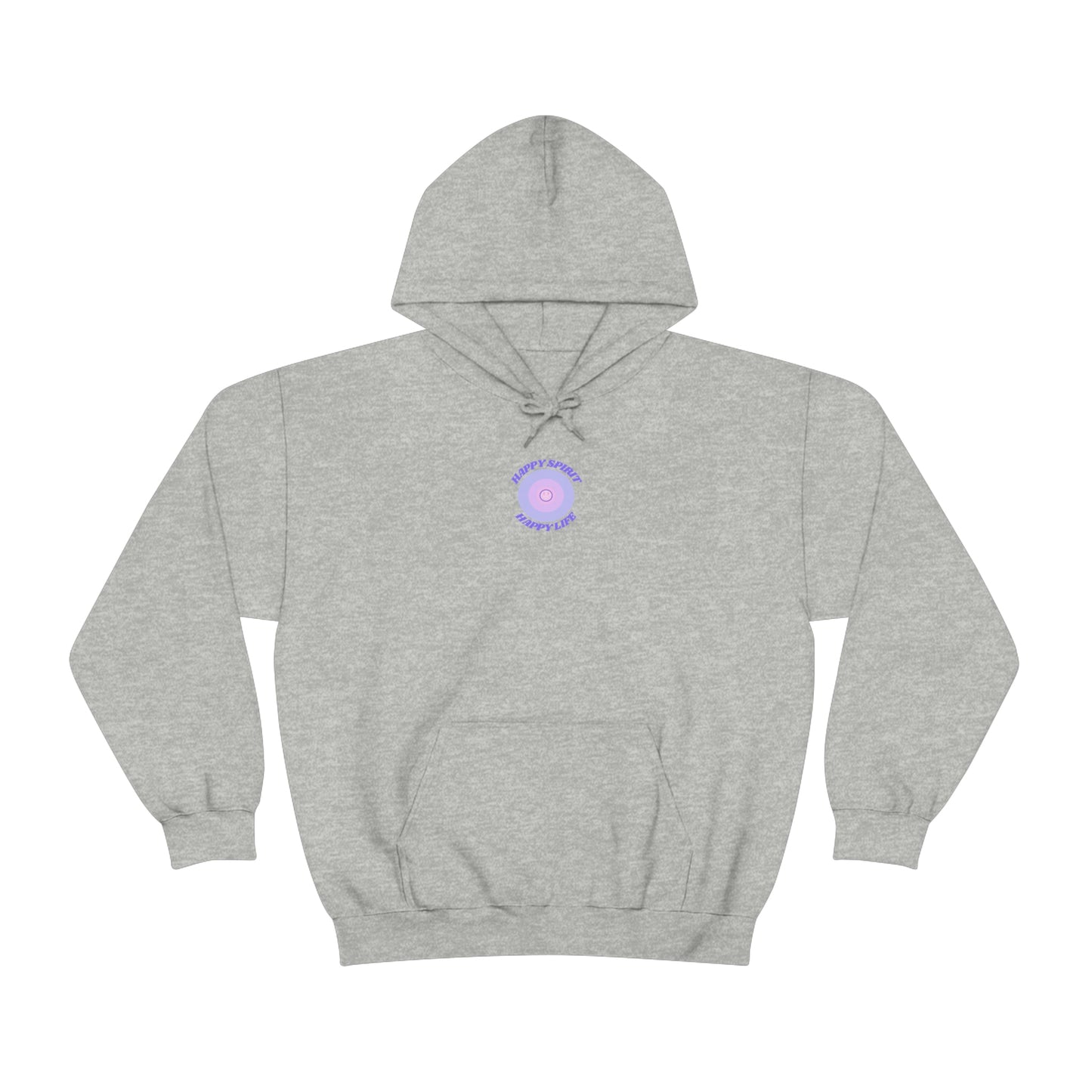 Retro Happy Spirit Happy Life Lavender Lilac Pink Smile Graphic Hoodie, VSCO Girl Sweatshirt, Tumblr Hoodie, Oversized Trendy Back Print Top