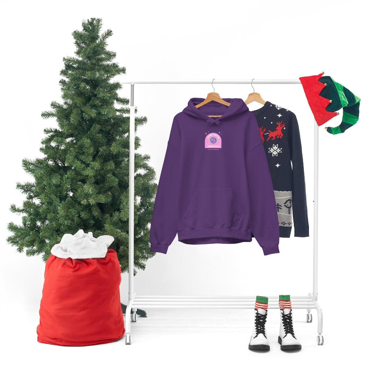 Retro Every Day is a Good Day, Its All About Perspective Earth Pink Purple Back Graphic Hoodie, VSCO Girl Oversized Trendy Tumblr Sweatshirt
