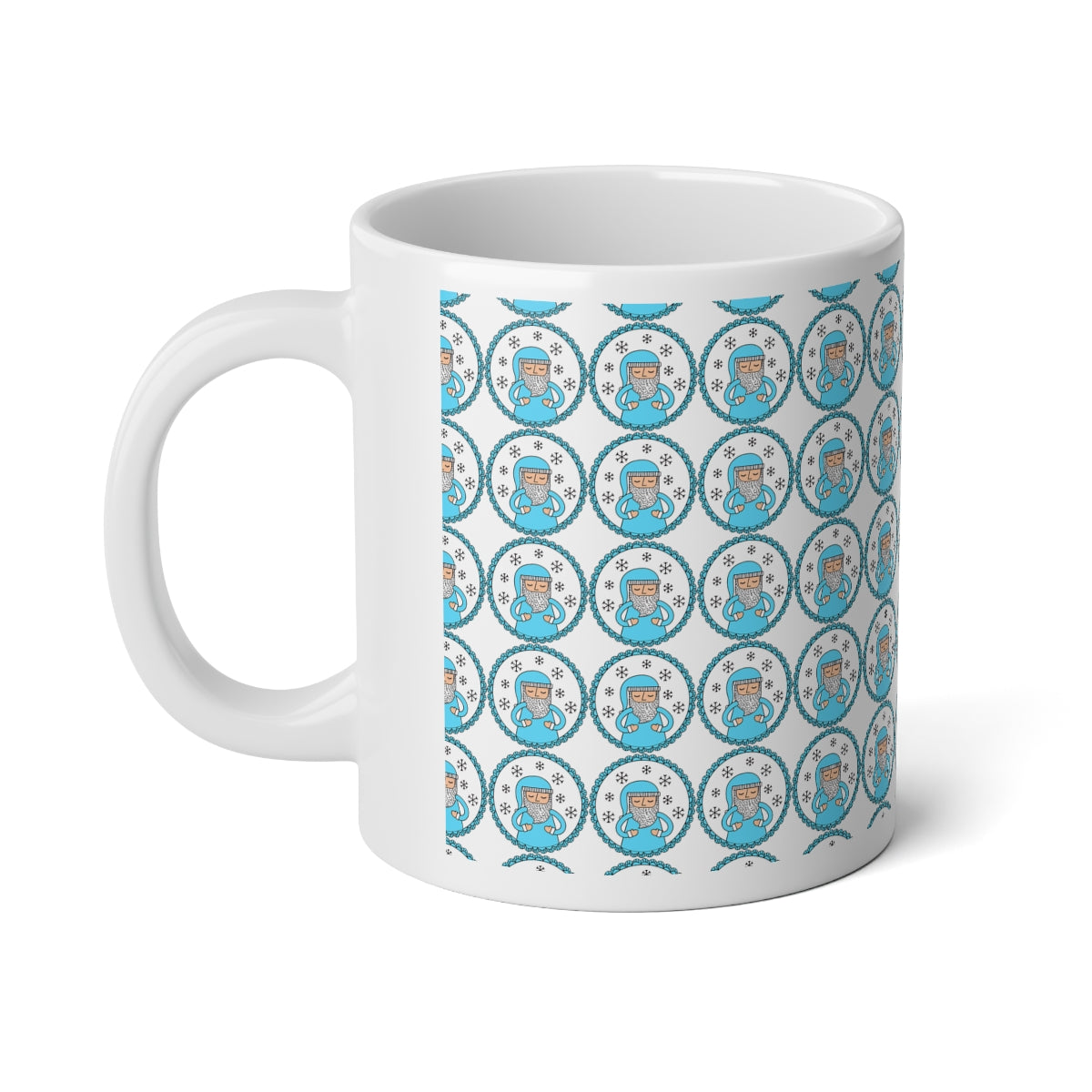 Blue Santa Aesthetic Mug, Pastel Christmas Mug, Trendy Coffee Mug, Tumblr Mug, Aesthetic Holiday Gift, Minimalist Santa Mug Print