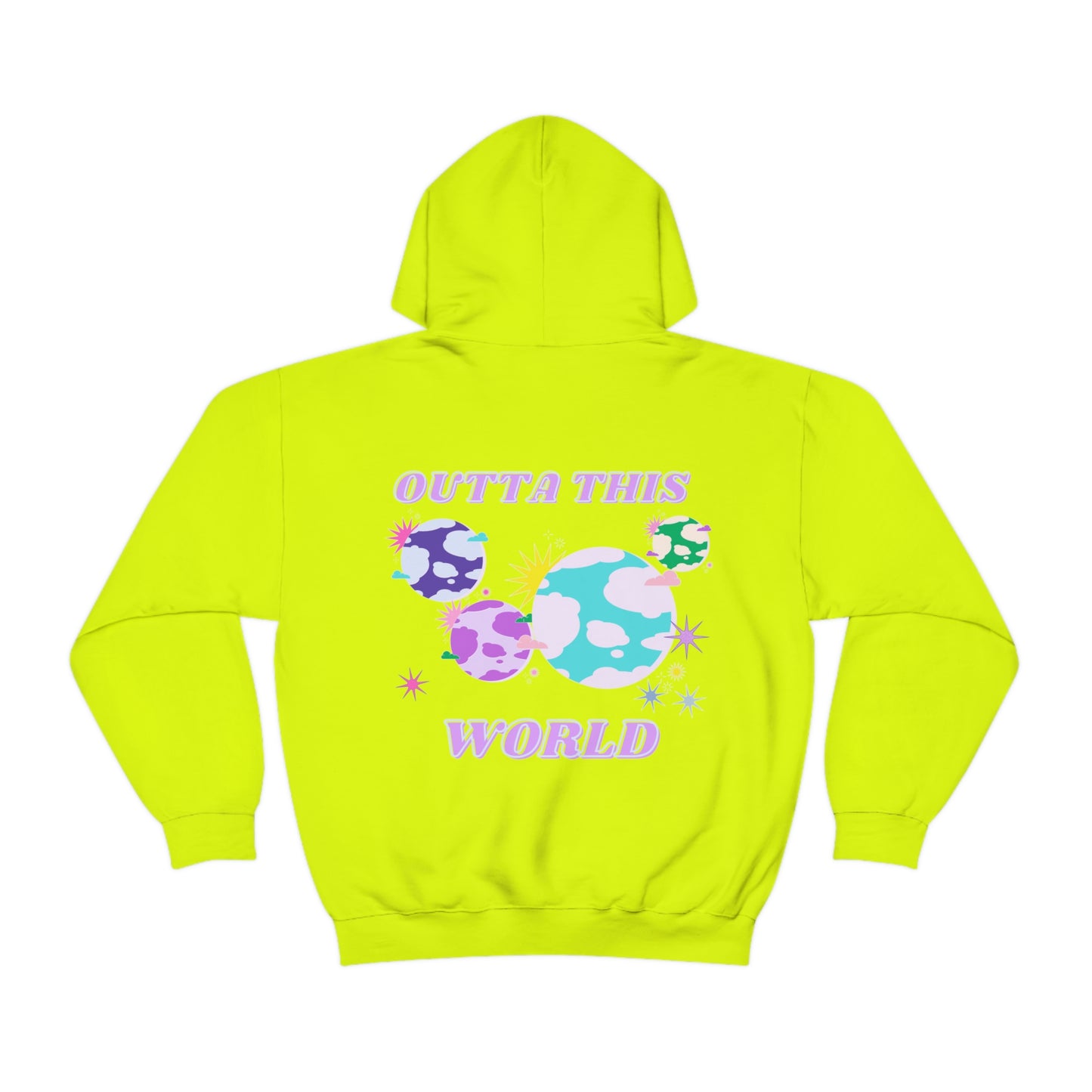 Retro Outta This World Lilac Orchid Lavender Graphic Hoodie, VSCO Girl Sweatshirt, Tumblr Hoodie, Oversized Trendy Back Print Top Rare Color