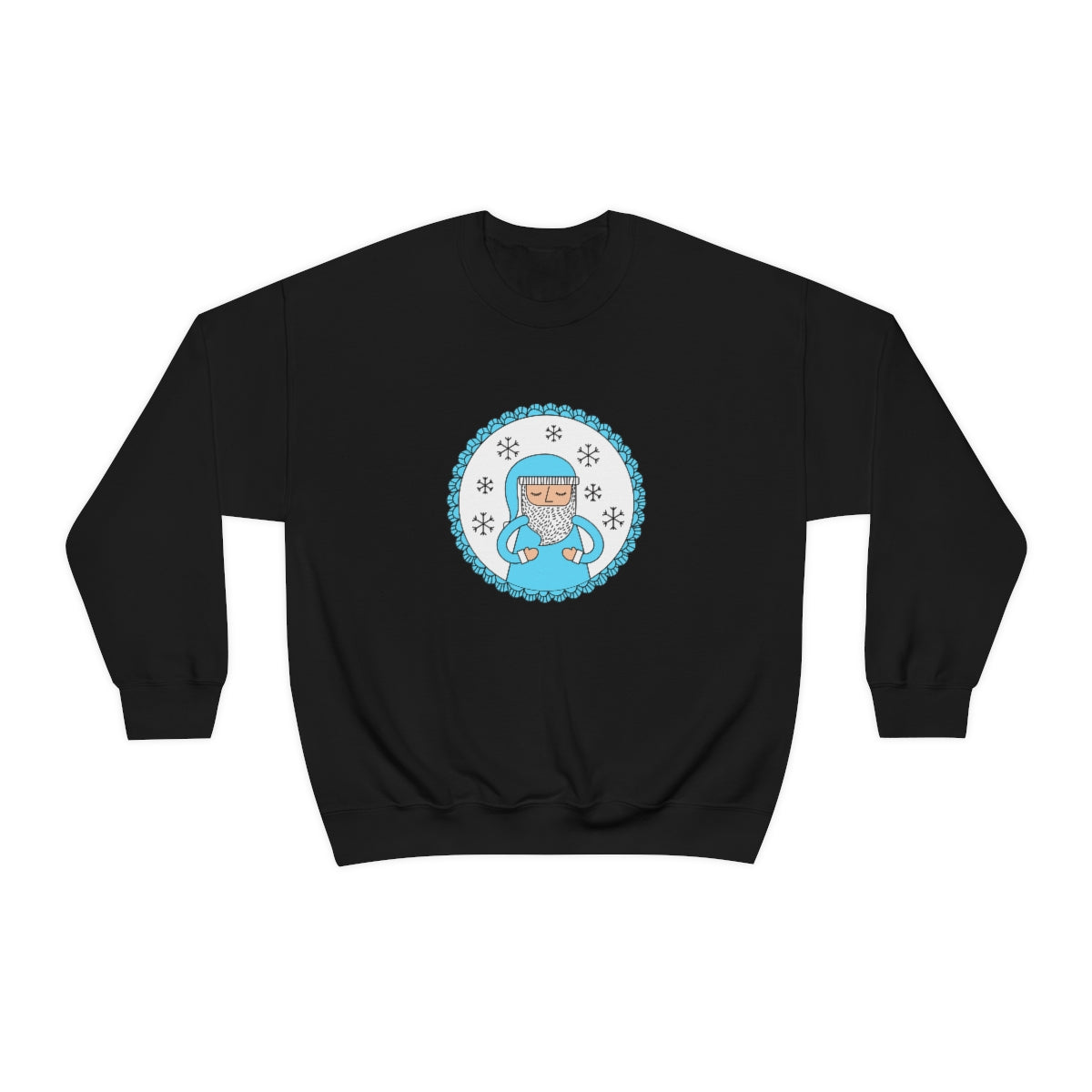 Blue Santa Claus Sweatshirt, Turquoise Santa Sweatshirt, Trendy Noel Minimalist Christmas Sweatshirt, Xmas Santa Crewneck Pastel Holiday Top