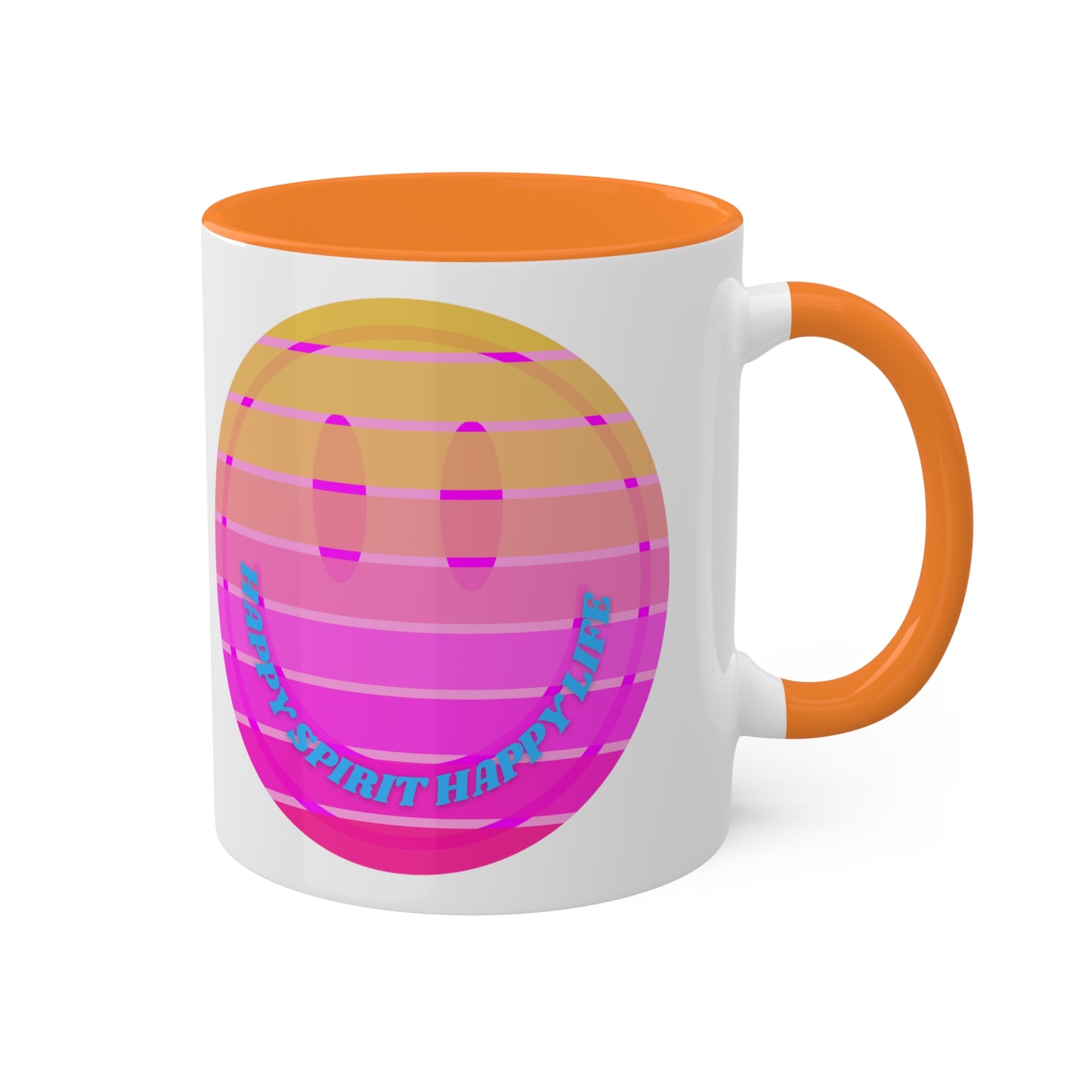 Retro Happy Spirit Happy Life Aesthetic Mug, Smile Face Mug, Trendy Coffee Mug, Tumblr Mug, Aesthetic Happy Life Gift, Aesthetic Mug