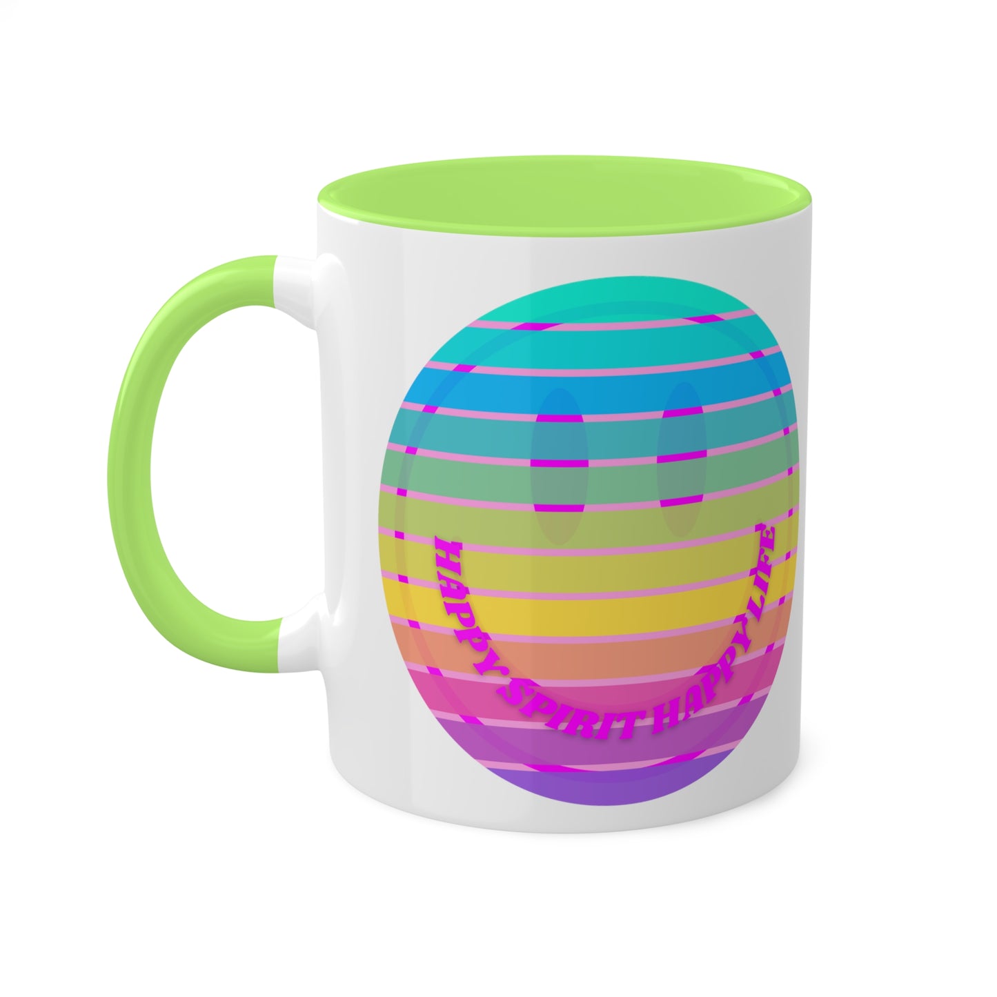 Retro Happy Spirit Happy Life Aesthetic Mug, Smile Face Mug, Trendy Coffee Mug, Tumblr Mug, Aesthetic Happy Life Gift, Aesthetic Mug