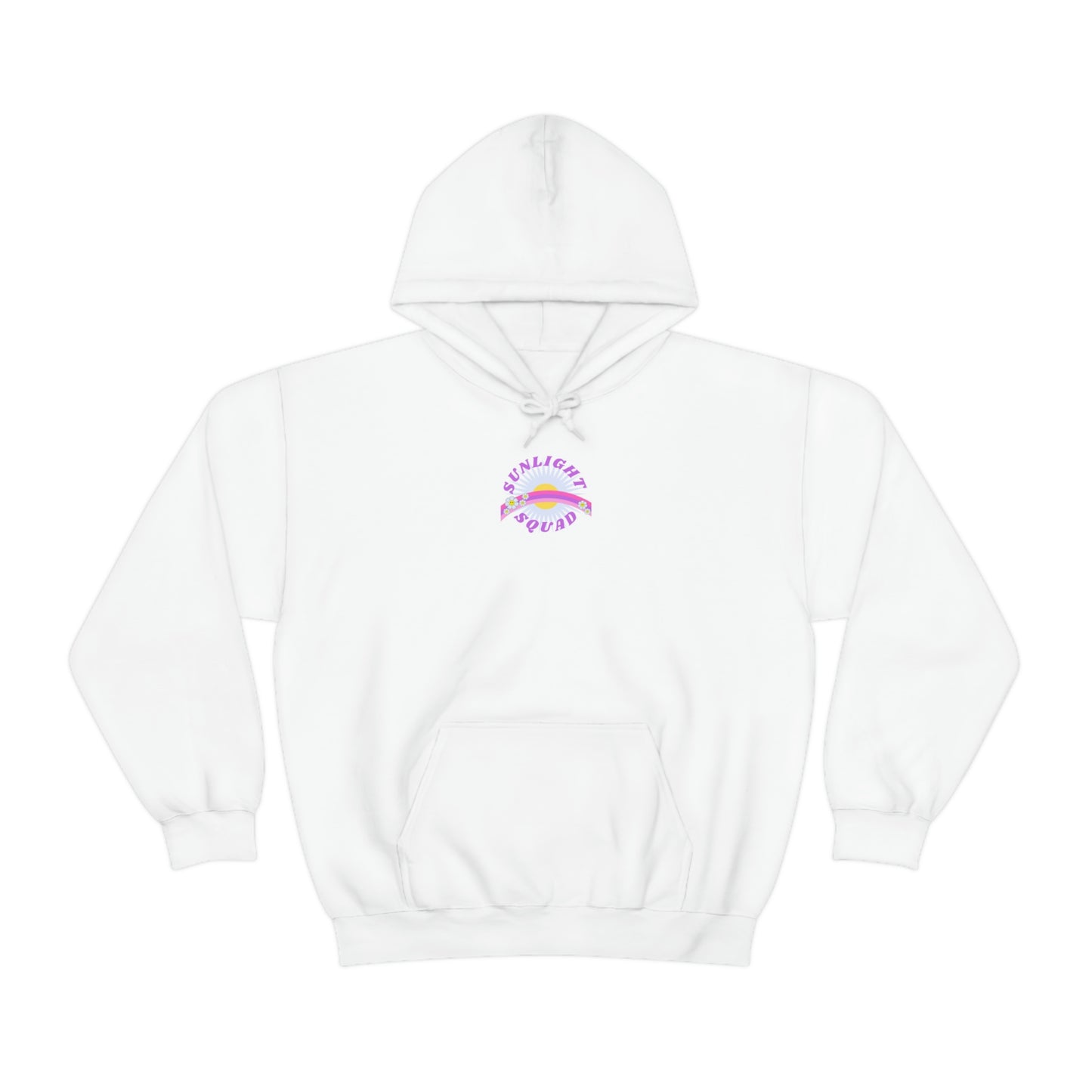 Retro Smile Flower Pink Purple Lavender Lilac Hoodie, Sunlight Squad Sweatshirt, Back Graphic Hoodie, VSCO Girl Oversized Trendy Tumblr Top