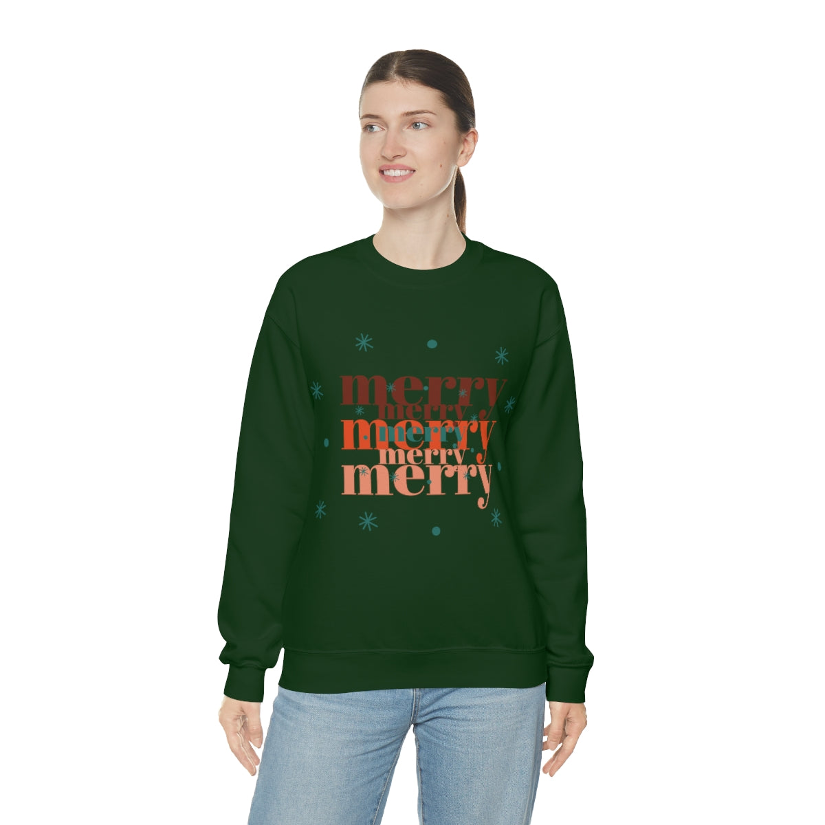 Merry Merry Merry, Christmas, Holiday Sweatshirt, Minimalist Sweatshirt, Oversized VSCO Girl, Tumblr, Unisex Heavy Blend Crewneck
