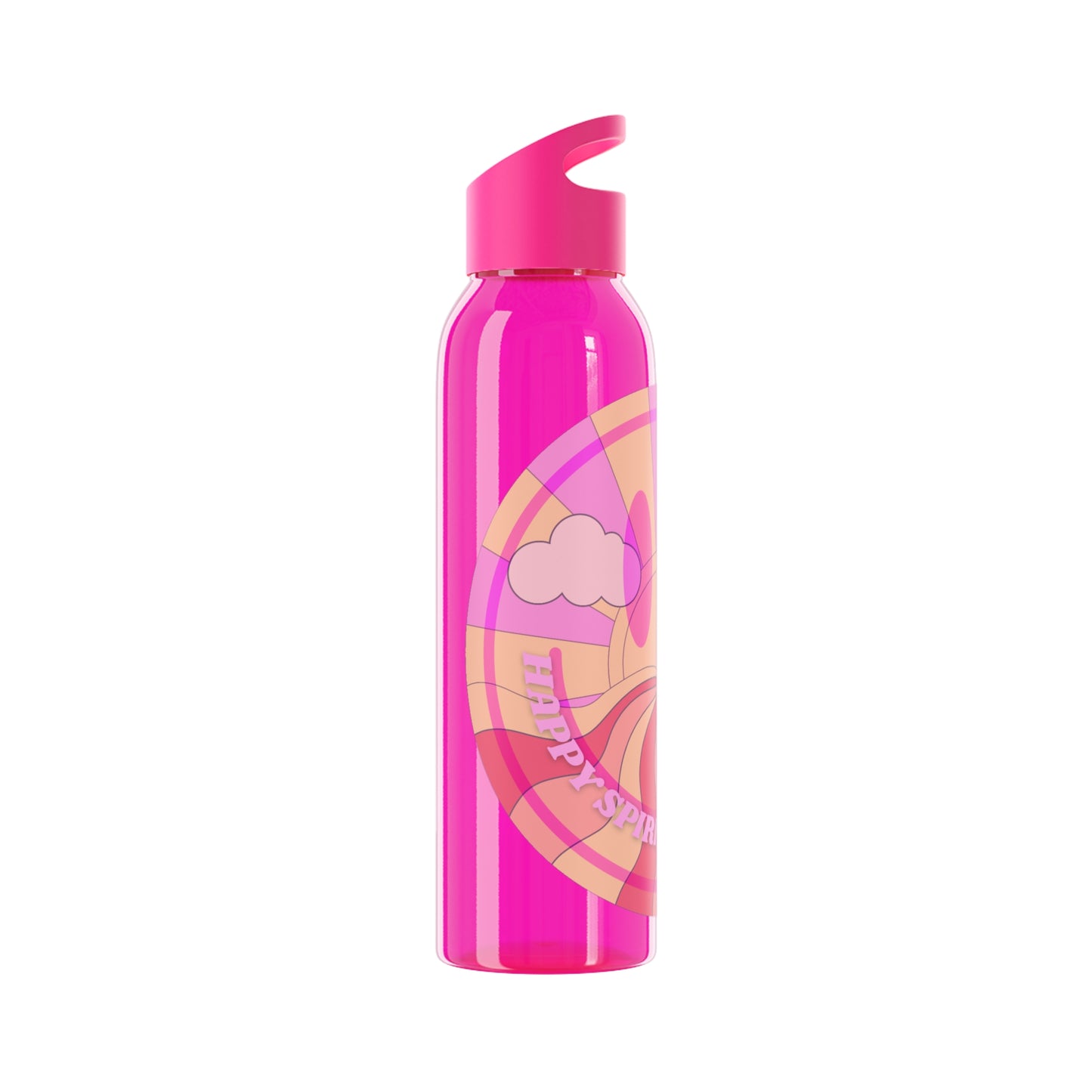 Aesthetic Happy Spirit Happy Life Water Bottle, Aesthetic Pink Bottle, Smile Face, Trendy Tumblr Bottle, Happy Mind Tumbler, BPA Fre