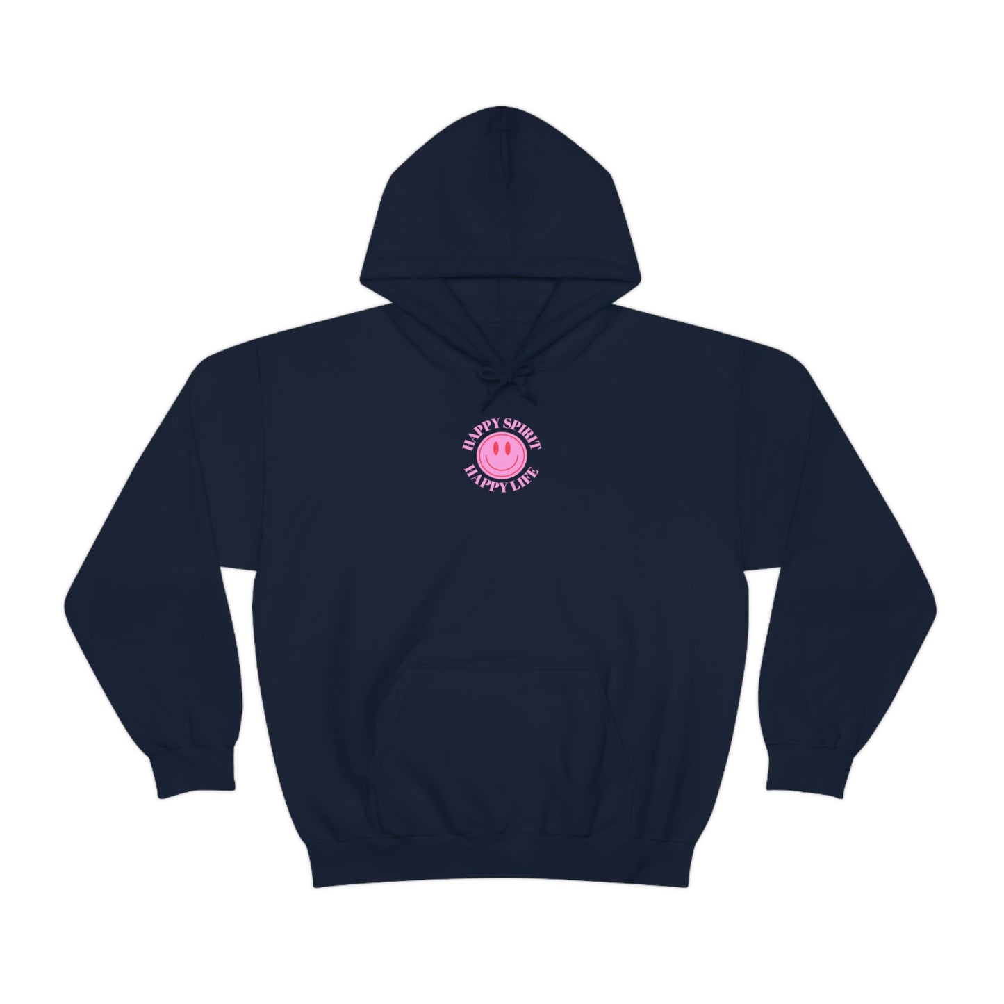 Happy Spirit Happy Life Sweatshirt, Pink Smile Lilac Hoodie, Oversized Hoodie, Front Back Print Trendy Sweatshirt, Beach Cover Up, Cover Up