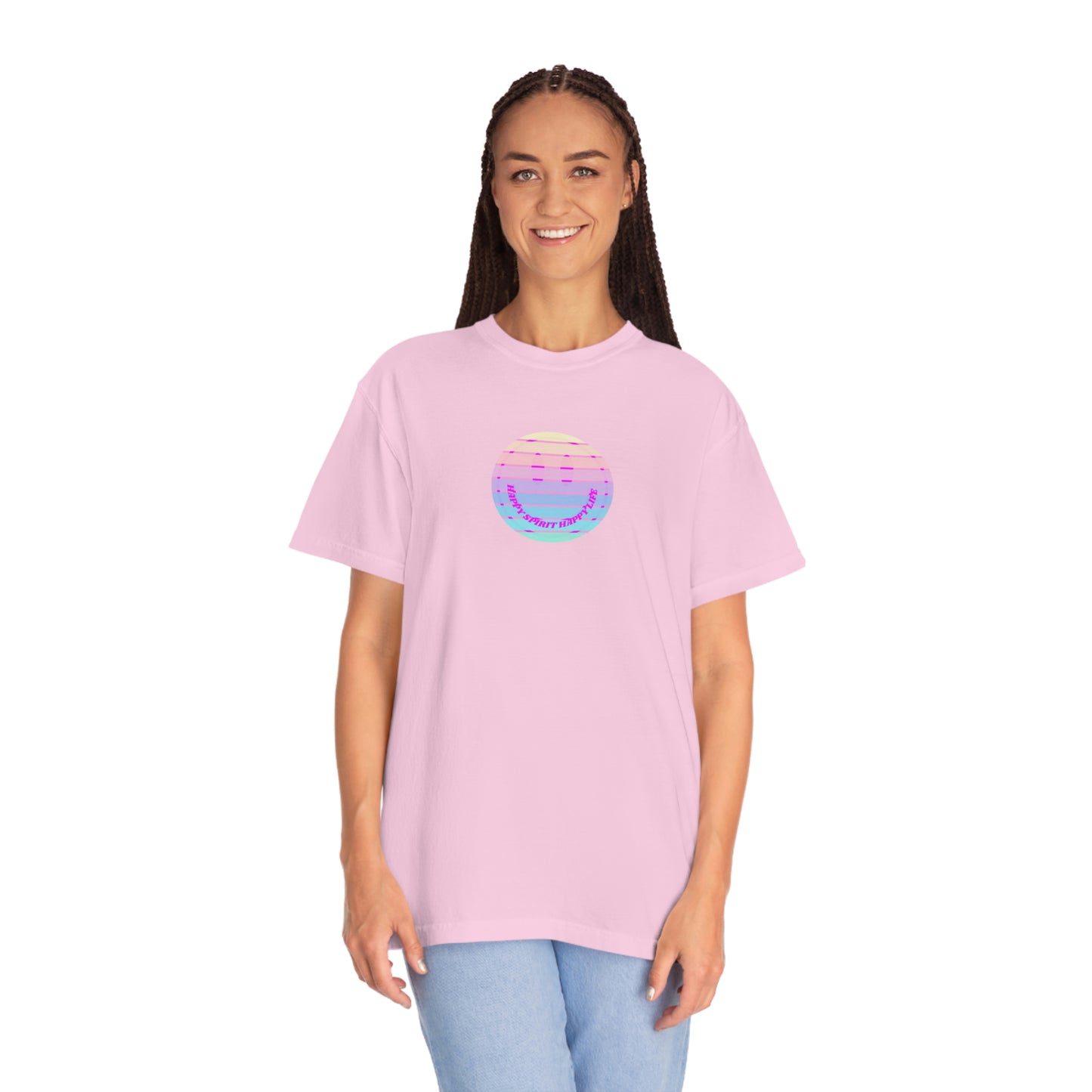 Aesthetic Retro Smile Lilac Tshirt, Happy Spirit Happy Mind, Aesthetic t shirt, Graphic Tumblr Tshirt, Trendy Oversized Vintage Style