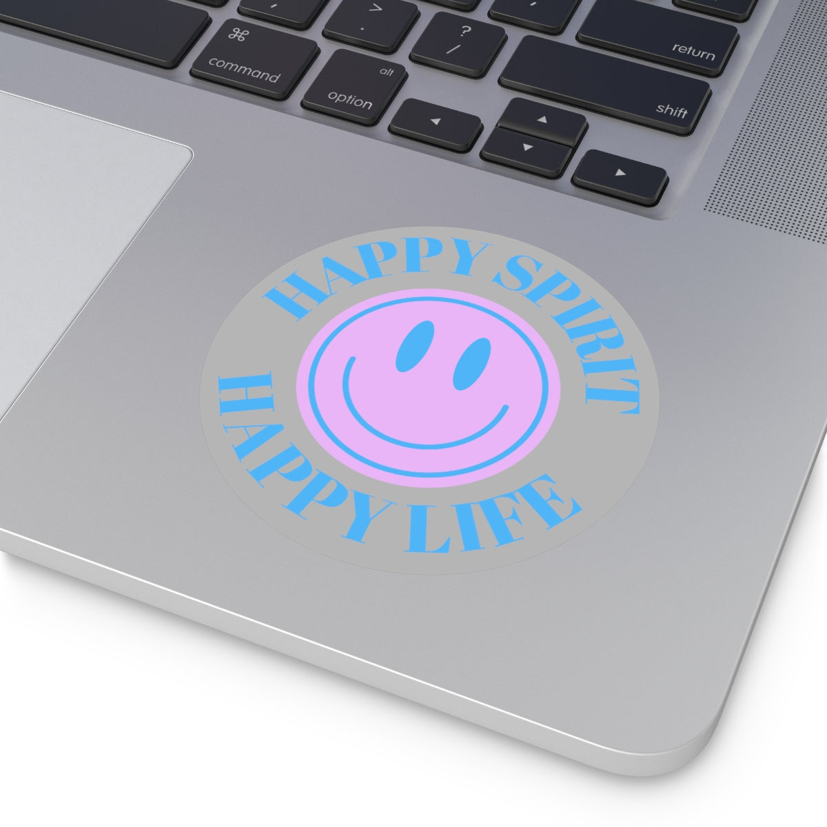 Happy Spirit Happy Life Round Vinyl Stickers, UV Smiley Stickers, Smile Sticker, Tumblr Retro Smile, VSCO Girl, Computer, Skateboard