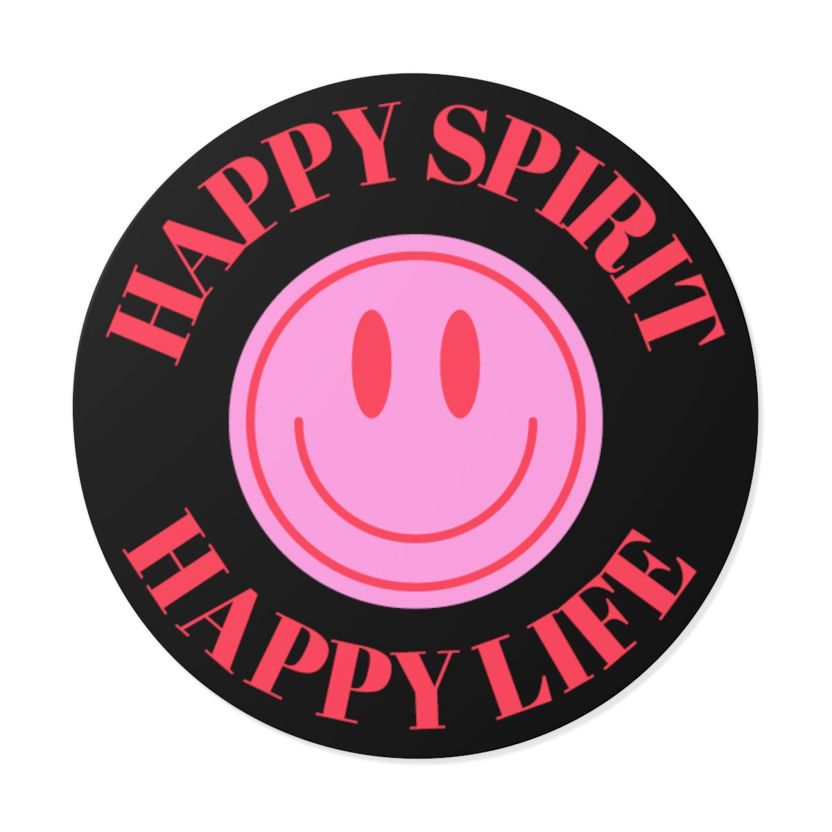Happy Spirit Happy Life Round Vinyl Stickers, UV Smiley Stickers, Smile Sticker, Tumblr Retro Smile, VSCO Girl, Computer, Skateboard