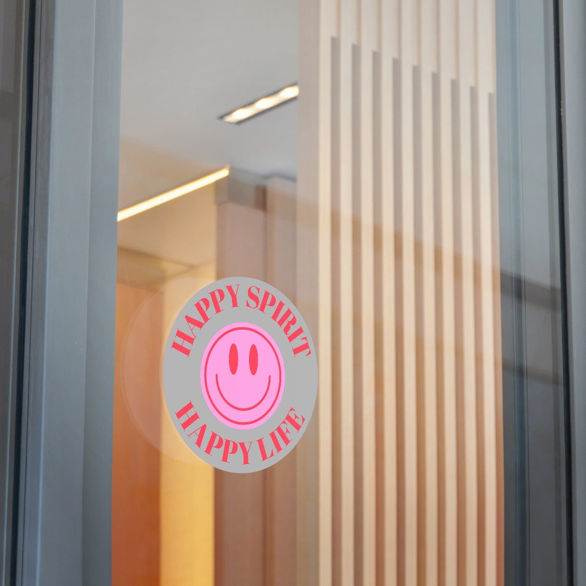 Happy Spirit Happy Life Round Vinyl Stickers, UV Smiley Stickers, Smile Sticker, Tumblr Retro Smile, VSCO Girl, Computer, Skateboard