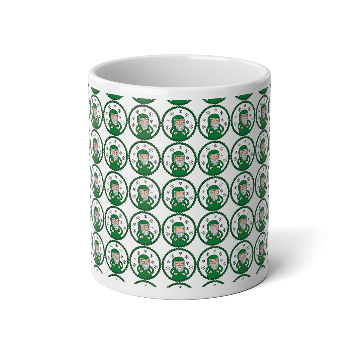 Green Santa Aesthetic Mug, Green Christmas Mug, Trendy Coffee Mug, Tumblr Mug, Aesthetic Holiday Gift, Minimalist Santa Mug Print