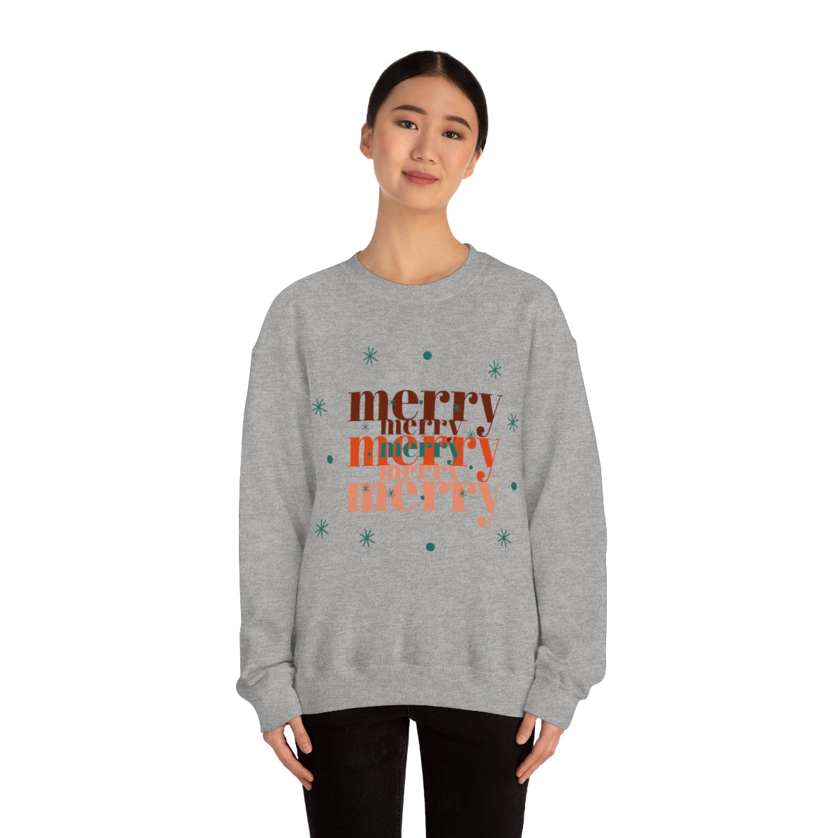 Merry Merry Merry, Christmas, Holiday Sweatshirt, Minimalist Sweatshirt, Oversized VSCO Girl, Tumblr, Unisex Heavy Blend Crewneck