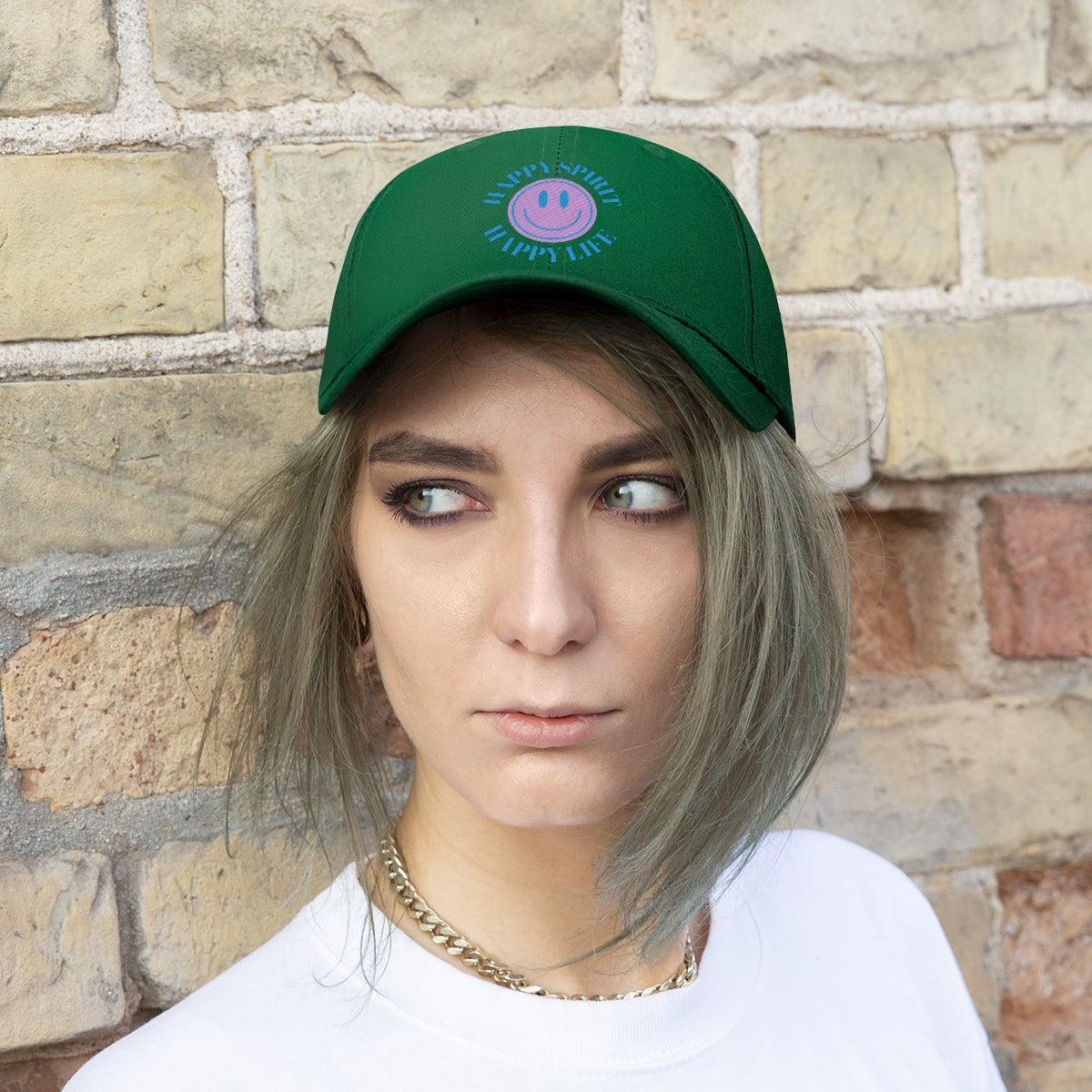 Happy Spirit Happy Life Embroidered Hat