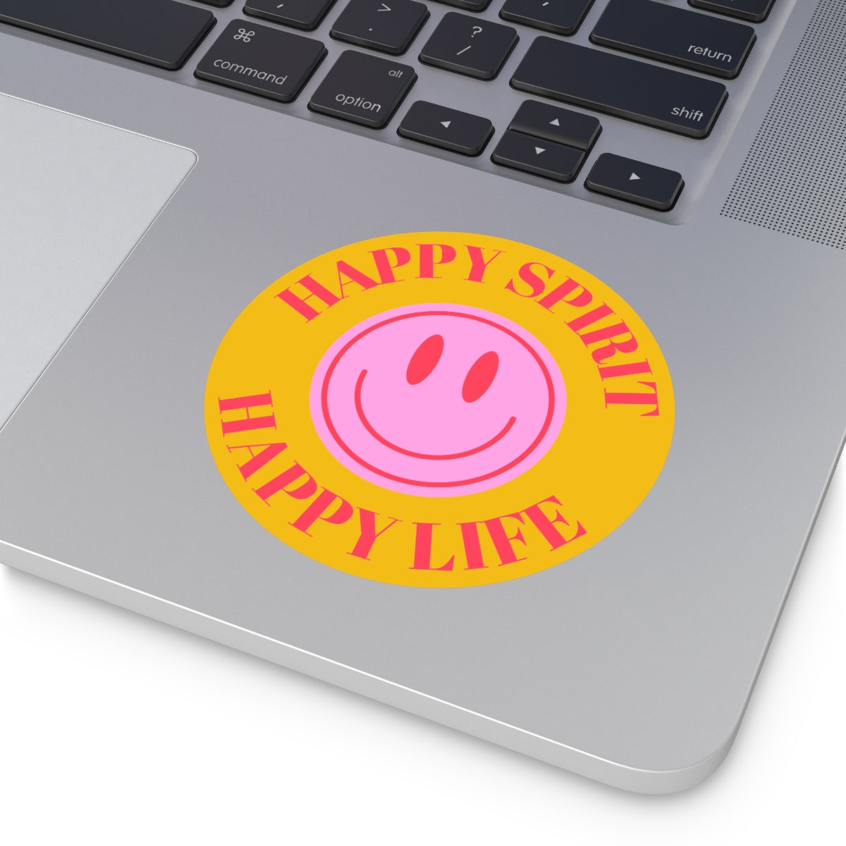 Happy Spirit Happy Life Round Vinyl Stickers, UV Smiley Stickers, Smile Sticker, Tumblr Retro Smile, VSCO Girl, Computer, Skateboard