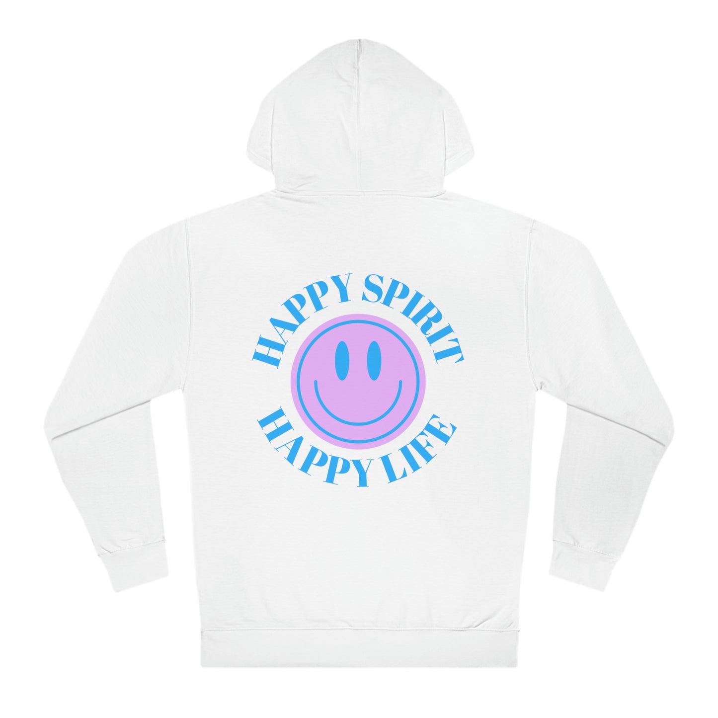 Happy Spirit Happy Life Sweatshirt, VSCO Girl Hoodie, Oversized Tumblr Hoodie, Back Print Smile Happy Mind Trendy, Beach Lake Cover Up