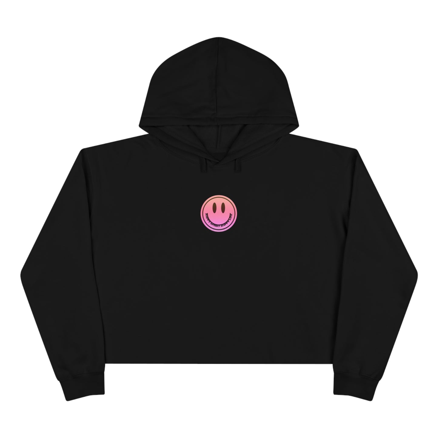 Aesthetic Cropped Hoodie, Smile Face Crop Top, Happy Spirit Happy Life Sunset Smile Cropped Top, Smile Hoodie, Hooded Cropped Pullover