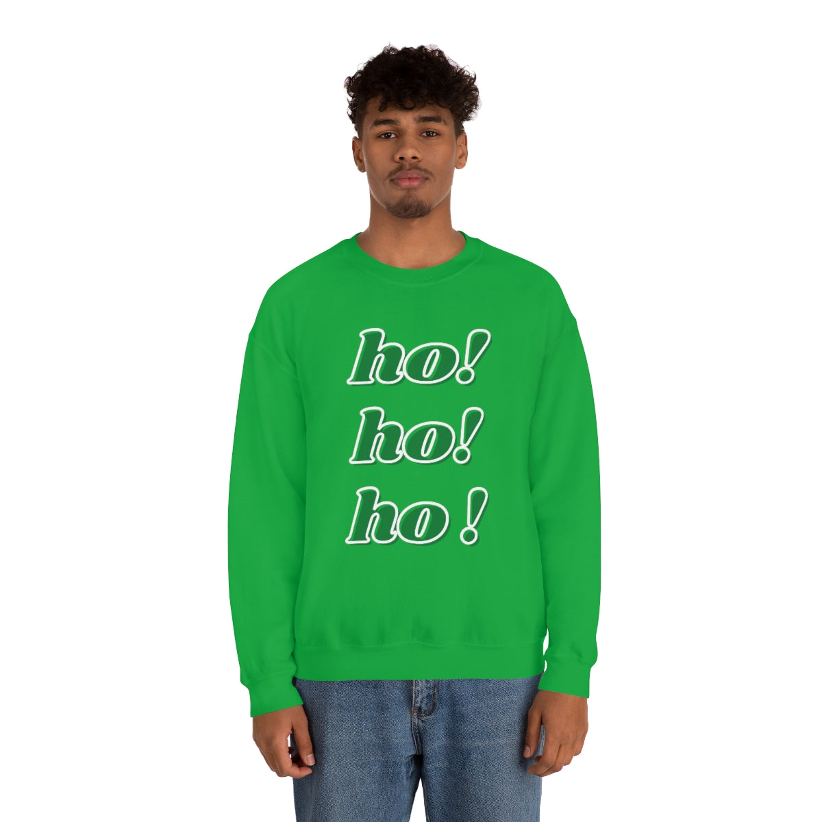 Ho Ho Ho Sweatshirt, Christmas Minimalist Top, Santa Claus Sweatshirt Xmas, Trendy Retro Font Holiday Unisex Heavy Blend Crewneck Sweatshirt
