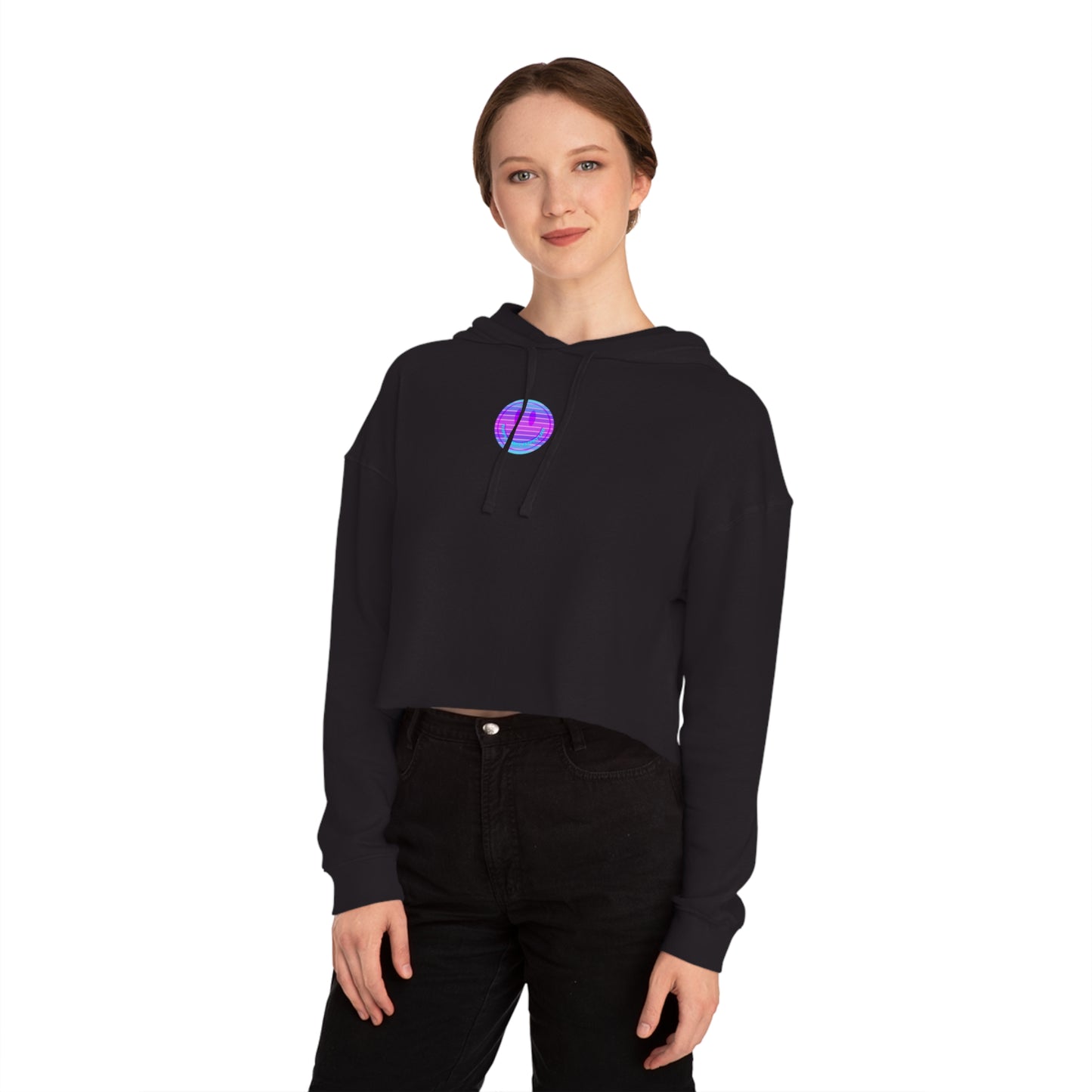 Aesthetic Cropped Hoodie, Smile Face Crop Top, Happy Spirit Happy Life Sunset Smile Cropped Top, Smile Hoodie, Hooded Cropped Pullover