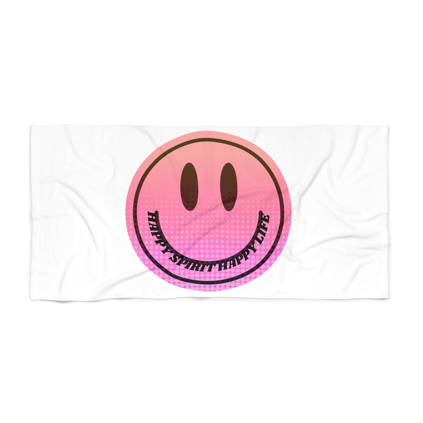 Aesthetic Smile Beach Towel, Happy Spirit Happy Life Towel, Sunset Smile Towel, Trendy Neon Ombre Towel, Summer Towel, Mental Health Towel