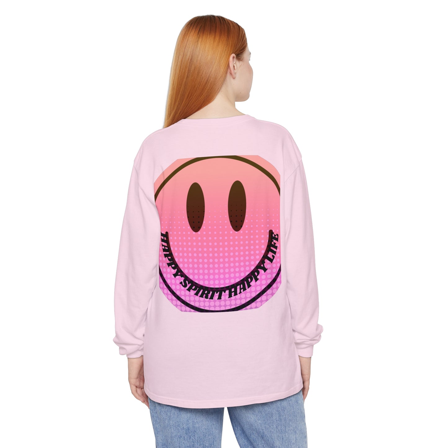Aesthetic Long Sleeve Shirt, Smile Face Y2K Retro Shirt, 80's Style Smile Graphic, Comfort Colors Unisex Garment-dyed Long Sleeve T-Shirt