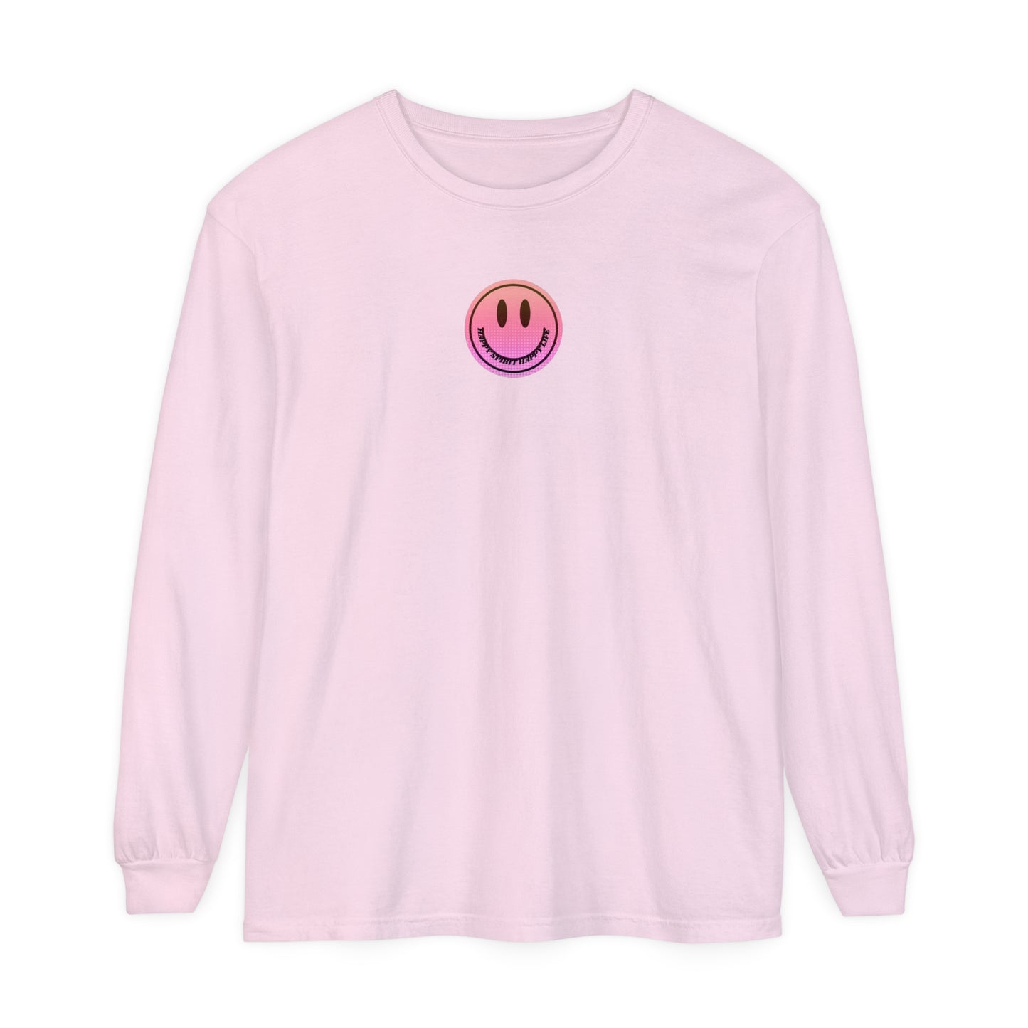 Aesthetic Long Sleeve Shirt, Smile Face Y2K Retro Shirt, 80's Style Smile Graphic, Comfort Colors Unisex Garment-dyed Long Sleeve T-Shirt