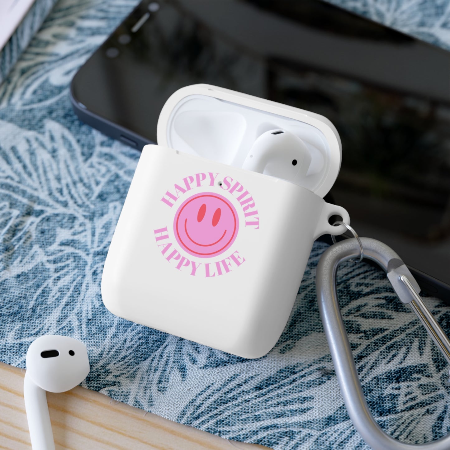 Happy Spirit Happy Life AirPods and AirPods Pro Case Cover, AirPods and AirPods Pro Case Cover, VSCO girl, Smiley Happy Life Protector Case