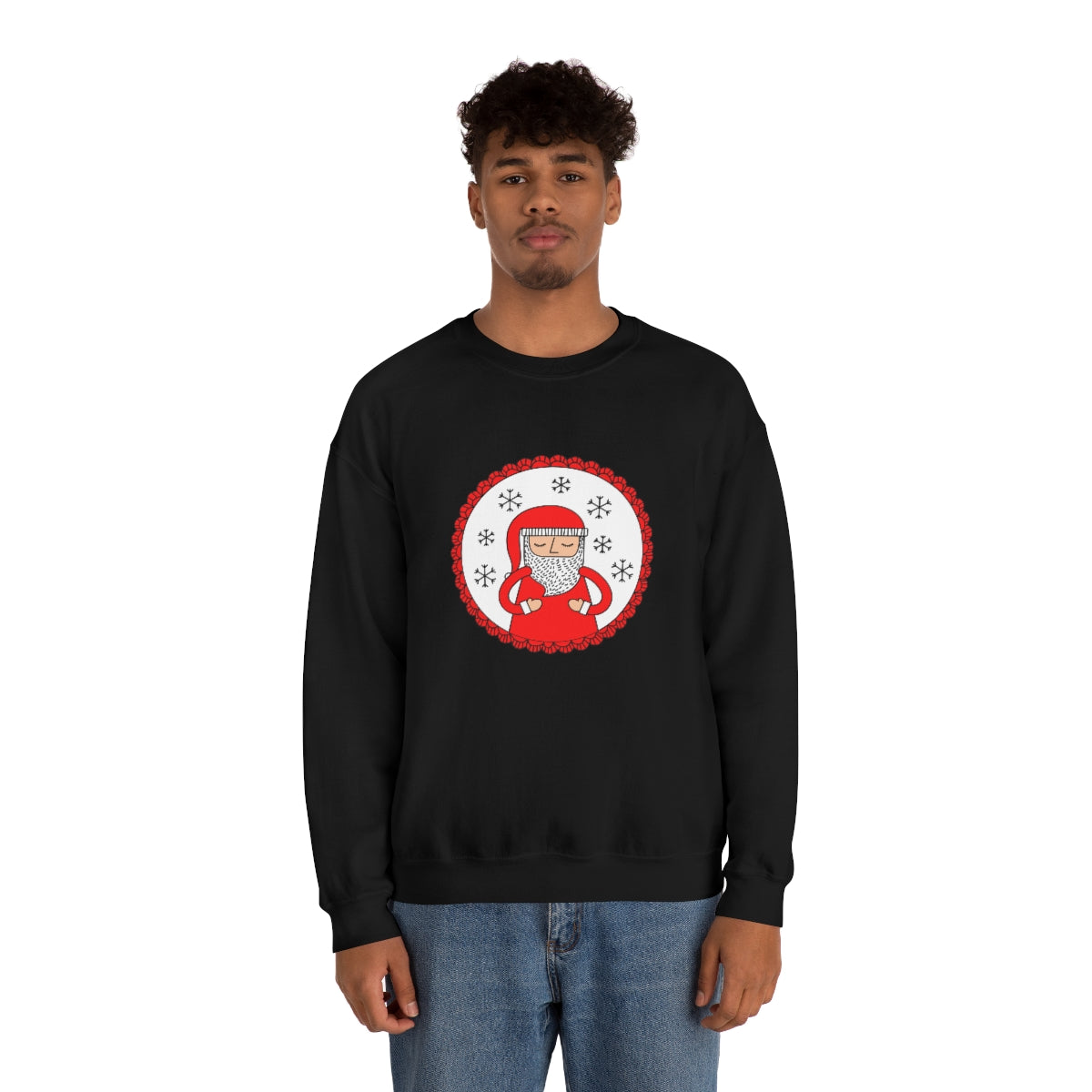 Minimalist Santa Claus Sweatshirt, Santa Sweatshirt, Trendy Noel Minimalist Christmas Sweatshirt, Xmas Santa Crewneck Top, Red Holiday Top