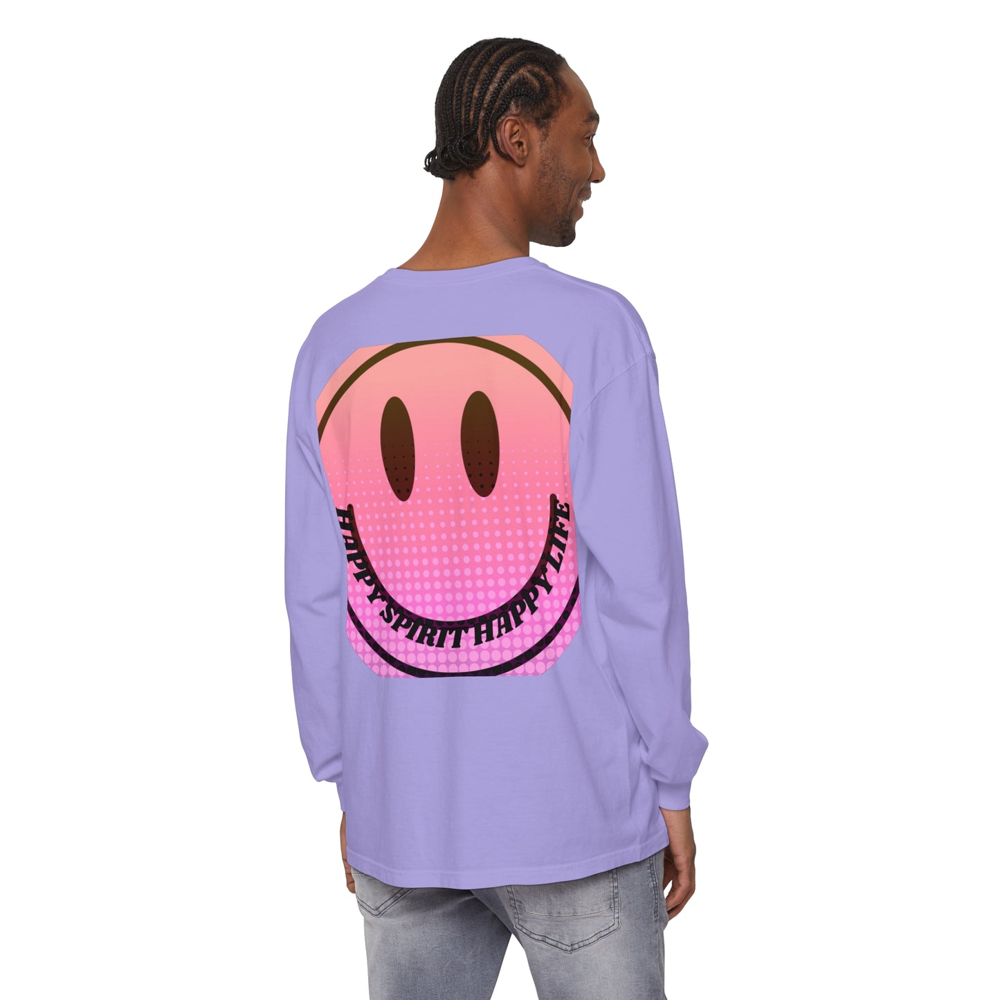 Aesthetic Long Sleeve Shirt, Smile Face Y2K Retro Shirt, 80's Style Smile Graphic, Comfort Colors Unisex Garment-dyed Long Sleeve T-Shirt