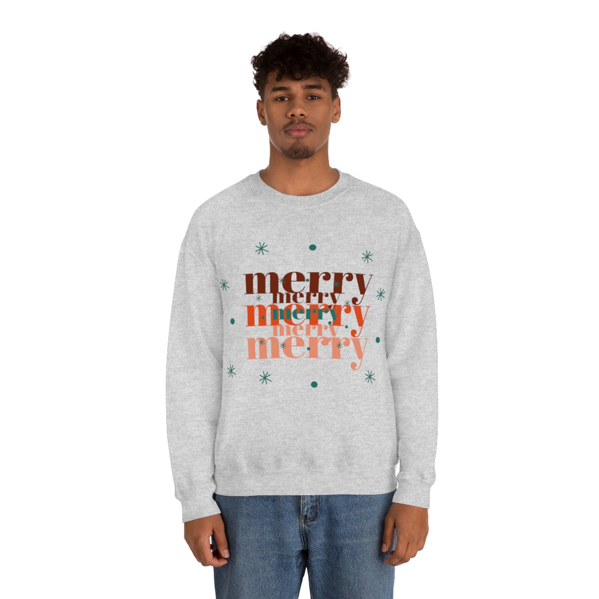 Merry Merry Merry, Christmas, Holiday Sweatshirt, Minimalist Sweatshirt, Oversized VSCO Girl, Tumblr, Unisex Heavy Blend Crewneck