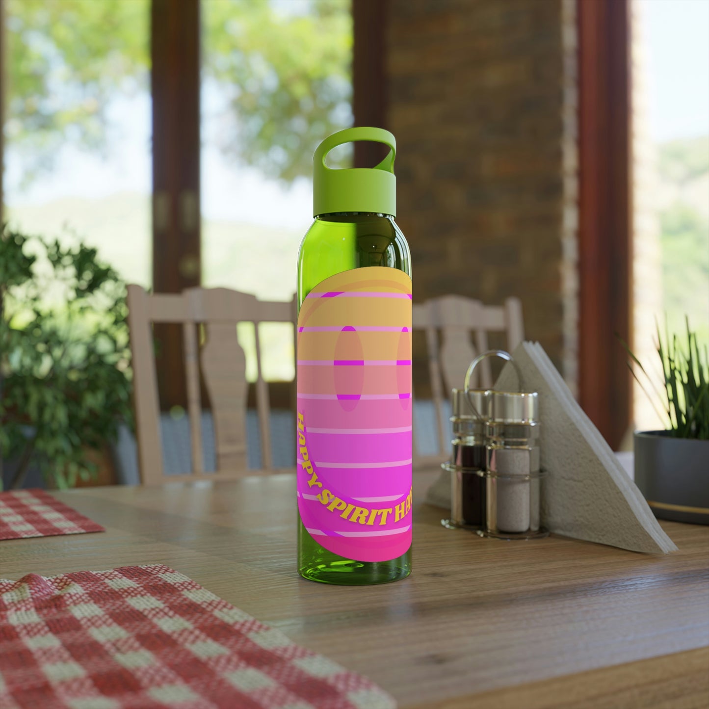 Aesthetic Happy Spirit Happy Life Water Bottle, Aesthetic Pink Bottle, Smile Face, Trendy Tumblr Bottle, Happy Mind Tumbler, BPA Fre