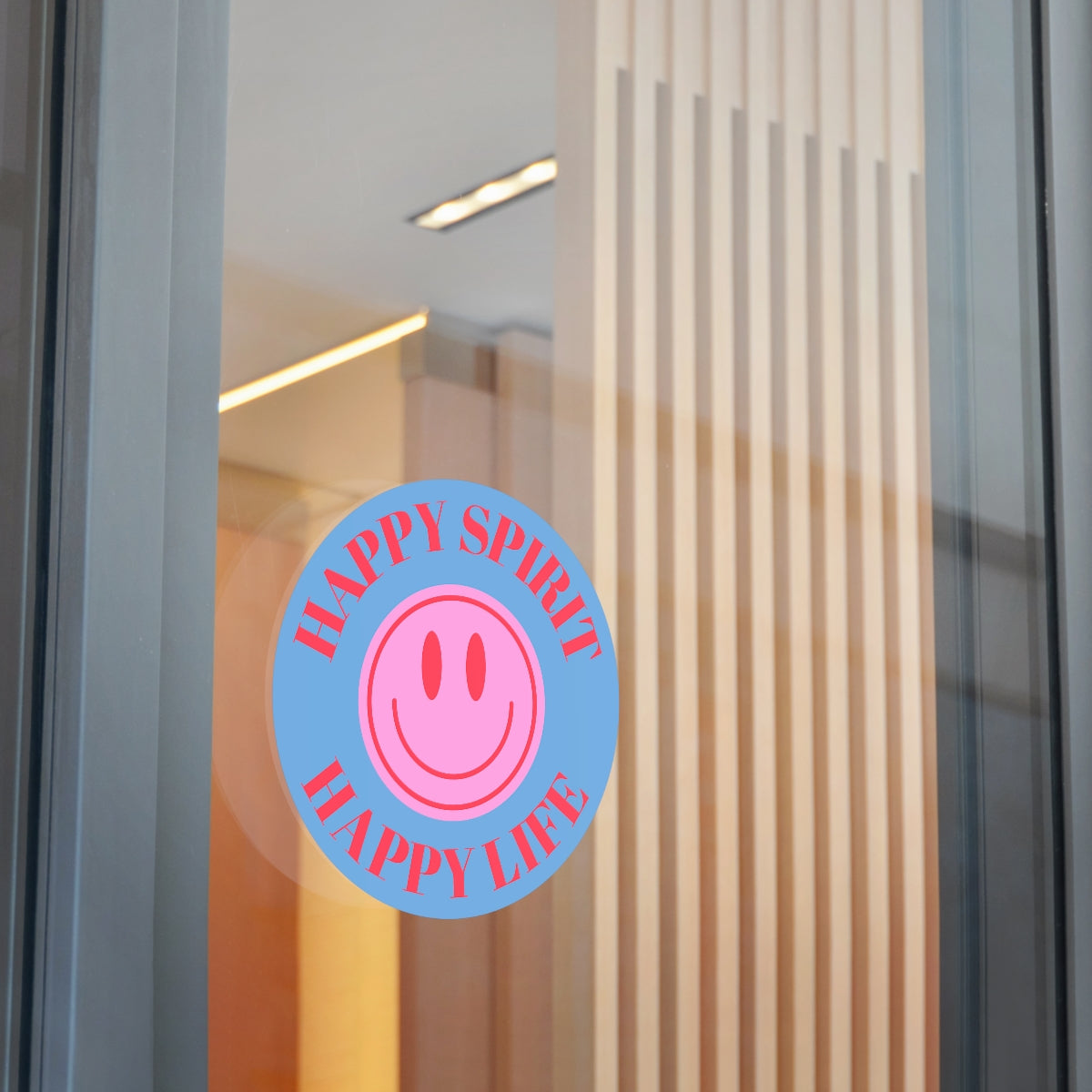 Happy Spirit Happy Life Round Vinyl Stickers, UV Smiley Stickers, Smile Sticker, Tumblr Retro Smile, VSCO Girl, Computer, Skateboard, Bumper