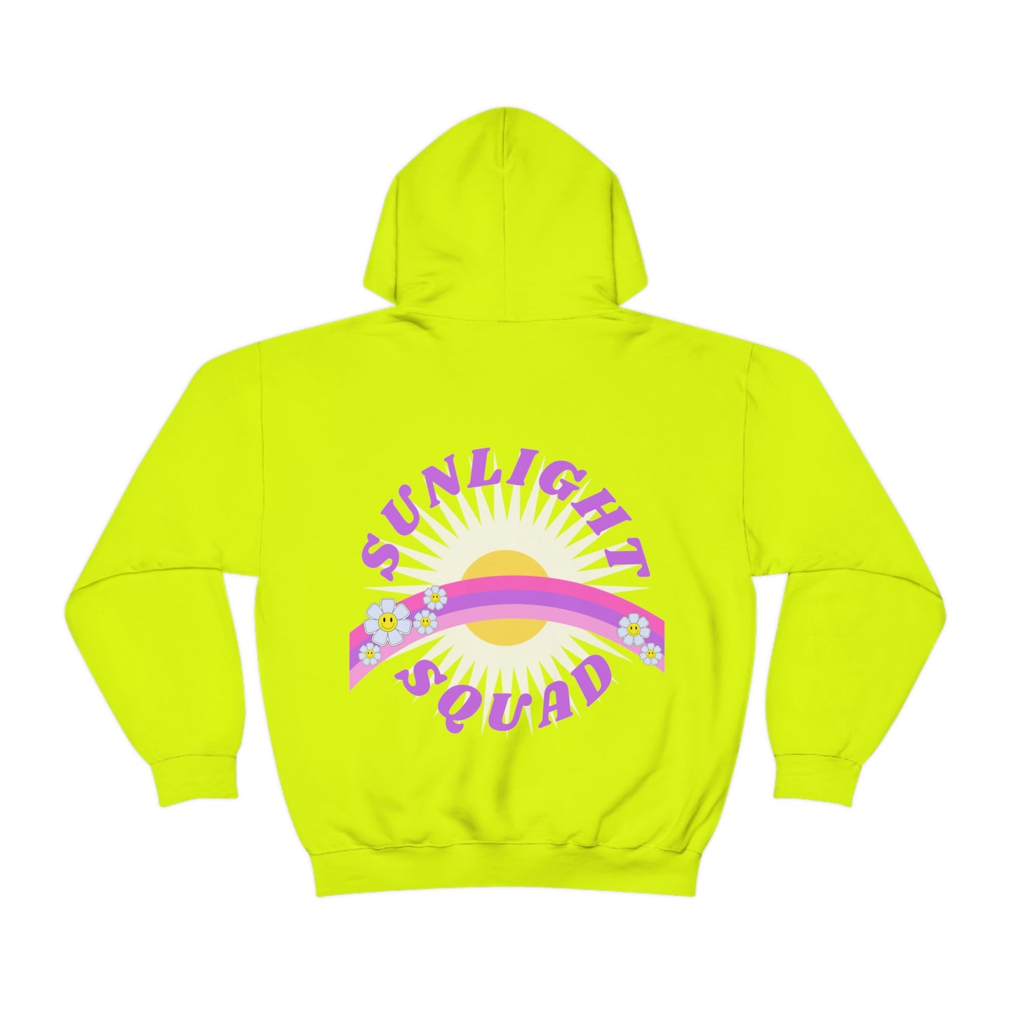 Retro Smile Flower Pink Purple Lavender Lilac Hoodie, Sunlight Squad Sweatshirt, Back Graphic Hoodie, VSCO Girl Oversized Trendy Tumblr Top