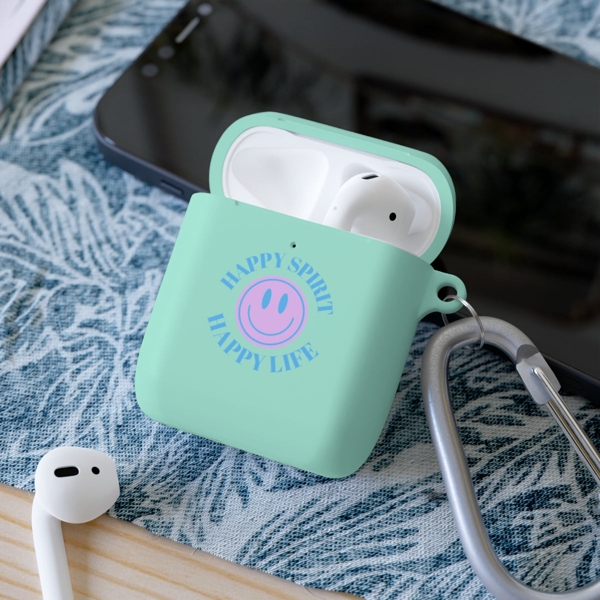 Happy Spirit Happy Life AirPods and AirPods Pro Case Cover, AirPods and AirPods Pro Case Cover, VSCO girl, Smiley Happy Life Protector