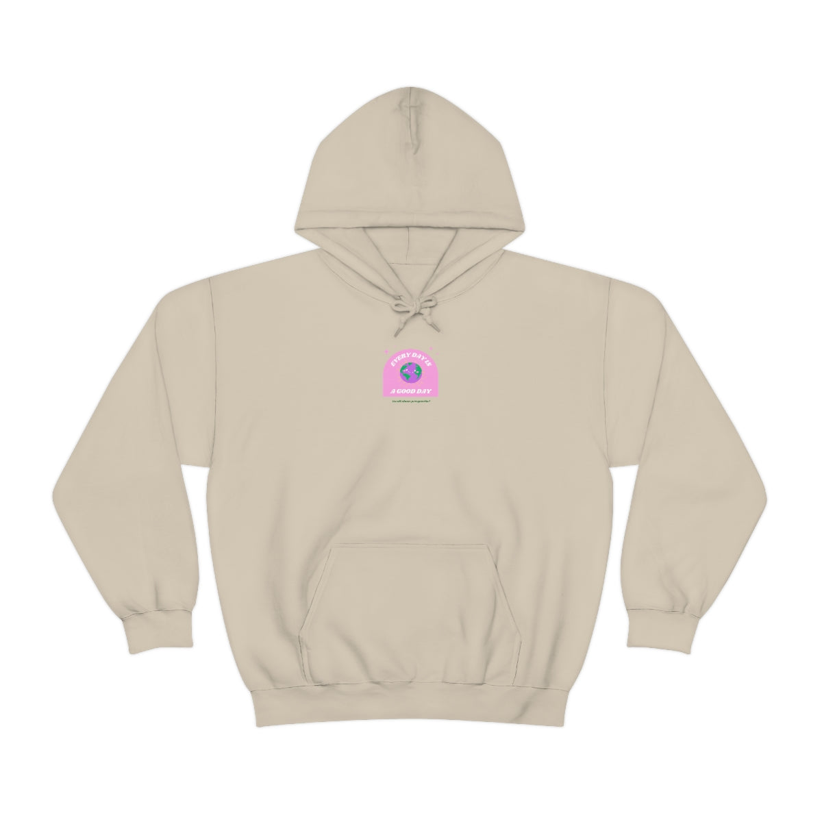 Retro Every Day is a Good Day, Its All About Perspective Earth Pink Purple Back Graphic Hoodie, VSCO Girl Oversized Trendy Tumblr Sweatshirt