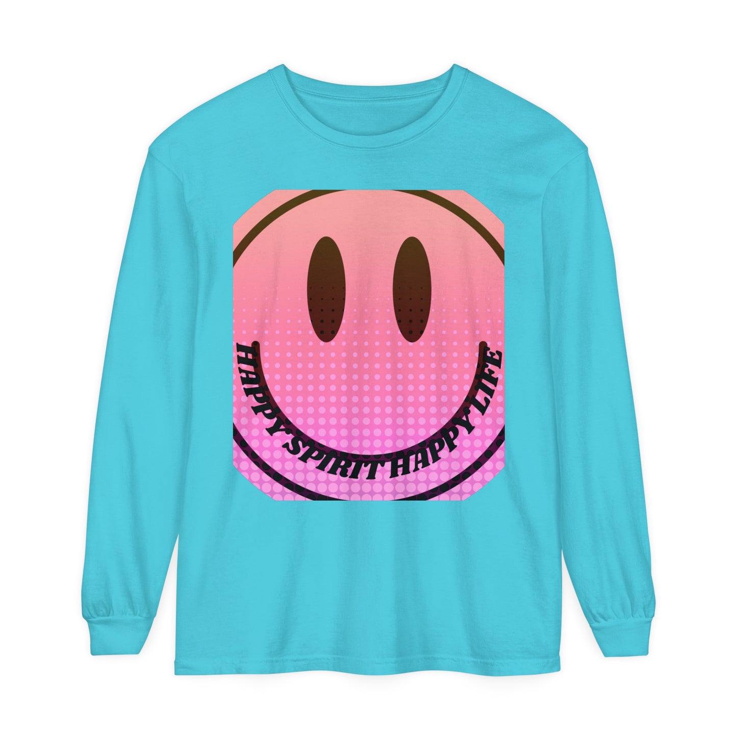 Aesthetic Long Sleeve Shirt, Smile Face Y2K Retro Shirt, 80's Style Smile Graphic, Comfort Colors Unisex Garment-dyed Long Sleeve T-Shirt
