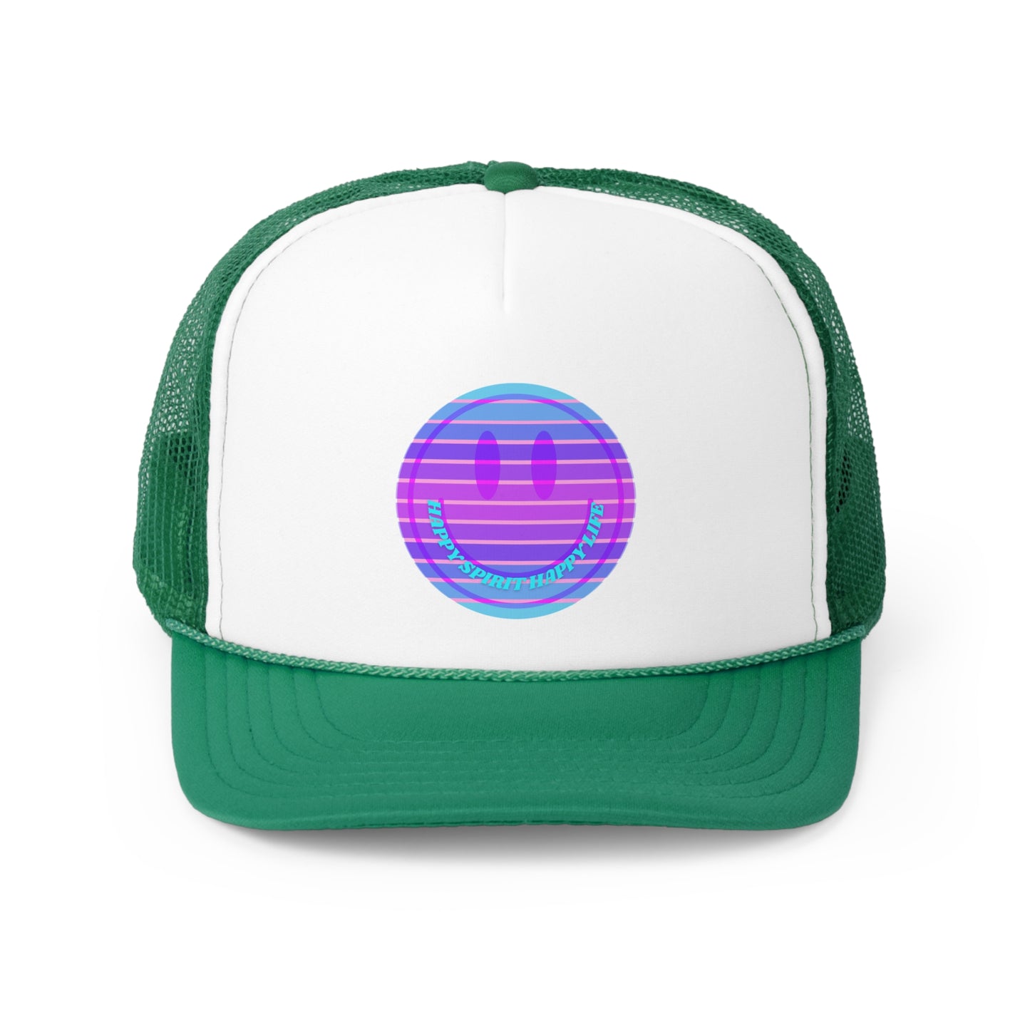 Hat Happy Spirit Happy Life, Aesthetic Sunset Hat, Smile Tumblr Hat, Trendy Trucker Hat, Vsco Girl, Pink Graphic Trucker Hat, Baseball Hat