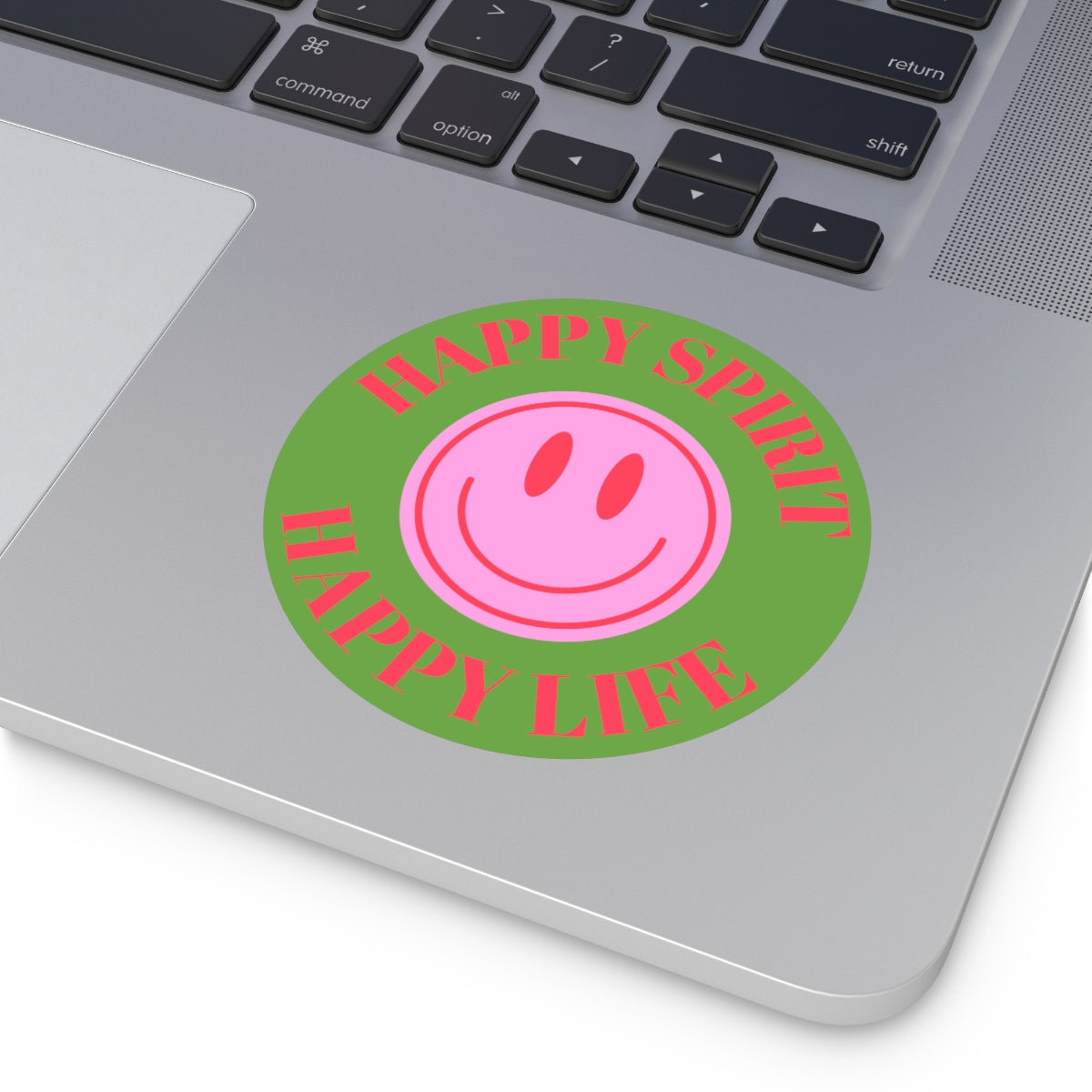 Happy Spirit Happy Life Round Vinyl Stickers, UV Smiley Stickers, Smile Sticker, Tumblr Retro Smile, VSCO Girl, Computer, Skateboard