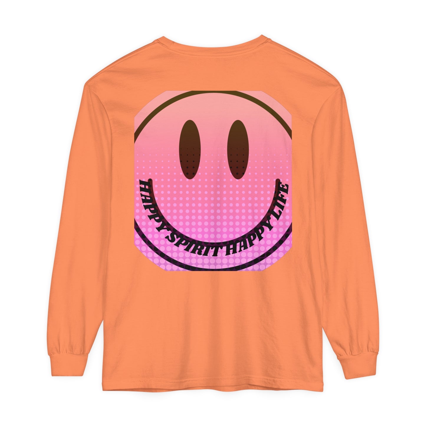 Aesthetic Long Sleeve Shirt, Smile Face Y2K Retro Shirt, 80's Style Smile Graphic, Comfort Colors Unisex Garment-dyed Long Sleeve T-Shirt