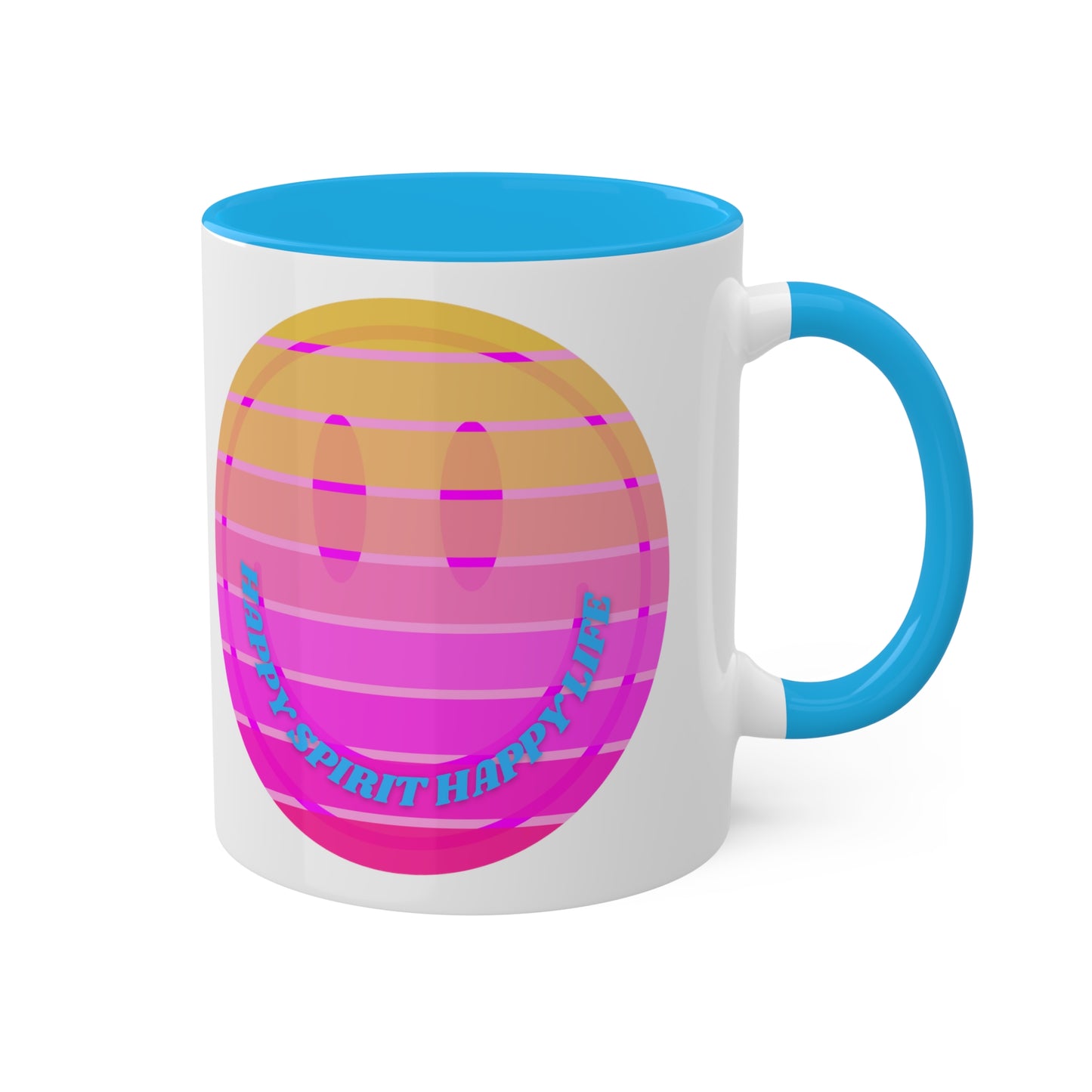 Retro Happy Spirit Happy Life Aesthetic Mug, Smile Face Mug, Trendy Coffee Mug, Tumblr Mug, Aesthetic Happy Life Gift, Aesthetic Mug