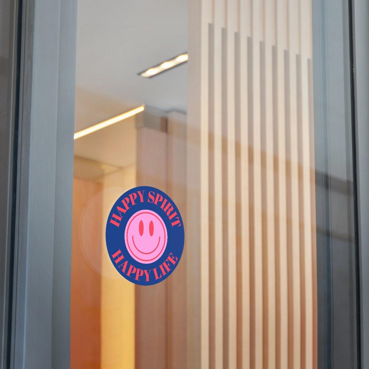 Happy Spirit Happy Life Round Vinyl Stickers, UV Smiley Stickers, Smile Sticker, Tumblr Retro Smile, VSCO Girl, Computer, Skateboard