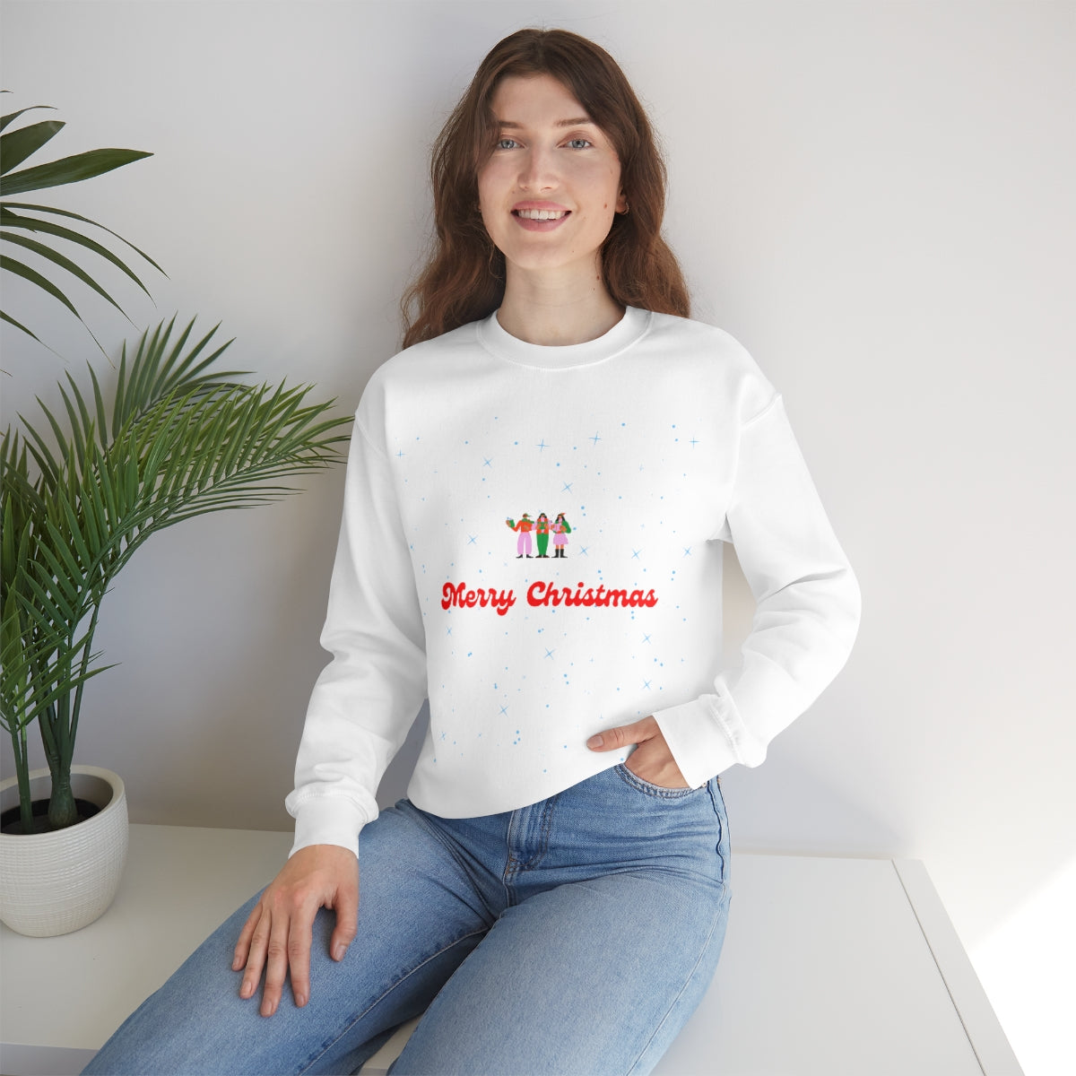 Pink Nutcracker Merry and Bright Minimalist Sweatshirt, Blue Nutcracker Sweatshirt, Trendy Christmas Sweatshirt, Pastel Xmas Crewneck