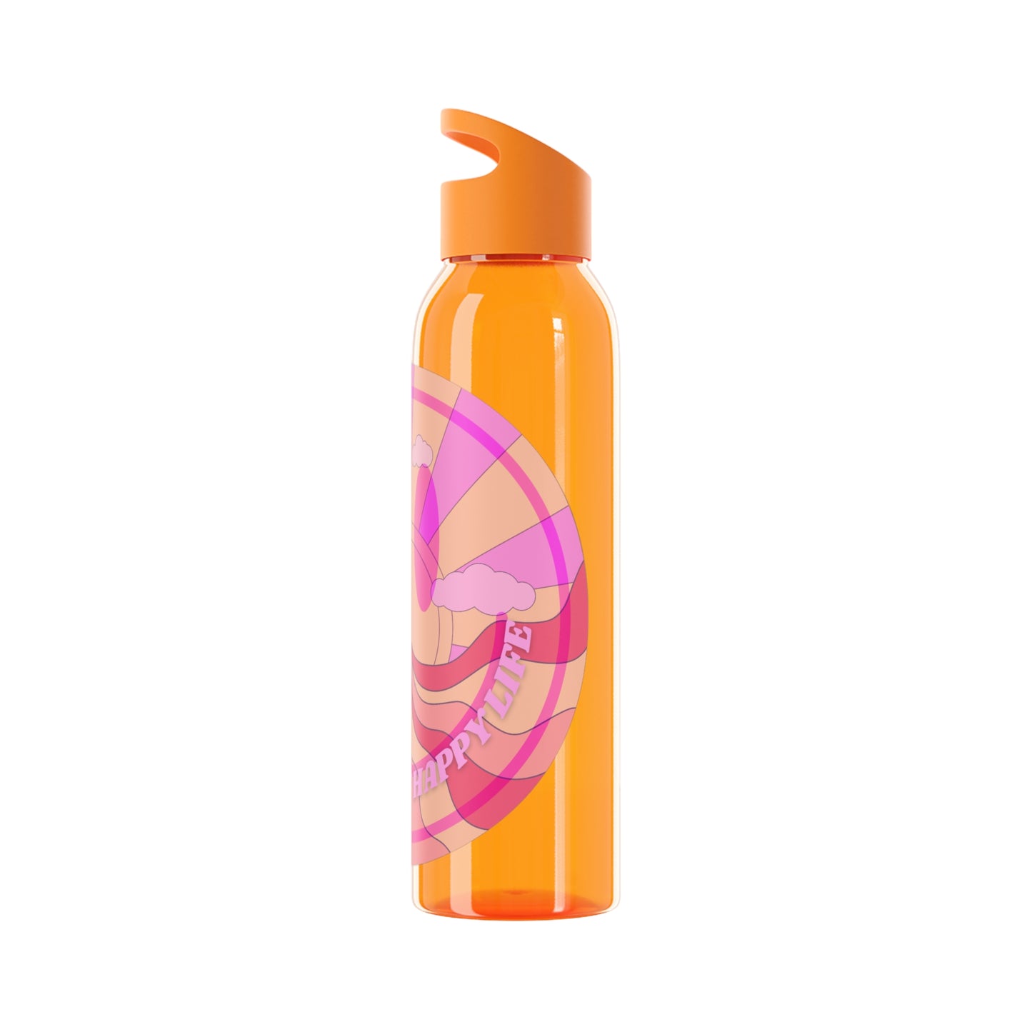 Aesthetic Happy Spirit Happy Life Water Bottle, Aesthetic Pink Bottle, Smile Face, Trendy Tumblr Bottle, Happy Mind Tumbler, BPA Fre