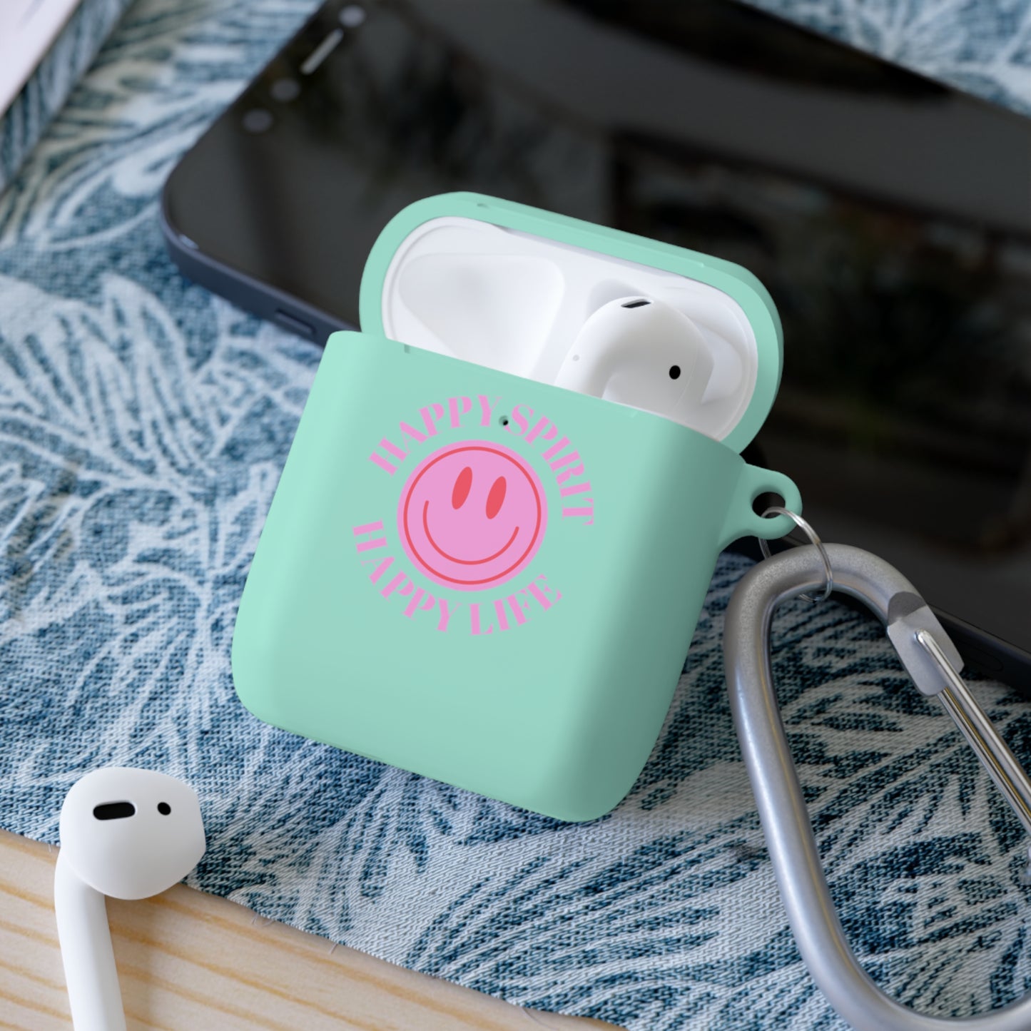 Happy Spirit Happy Life AirPods and AirPods Pro Case Cover, AirPods and AirPods Pro Case Cover, VSCO girl, Smiley Happy Life Protector Case