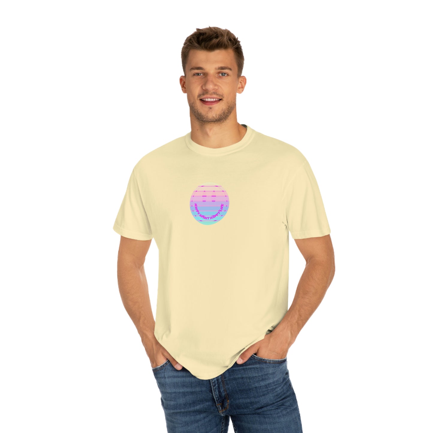 Aesthetic Retro Smile Lilac Tshirt, Happy Spirit Happy Mind, Aesthetic t shirt, Graphic Tumblr Tshirt, Trendy Oversized Vintage Style