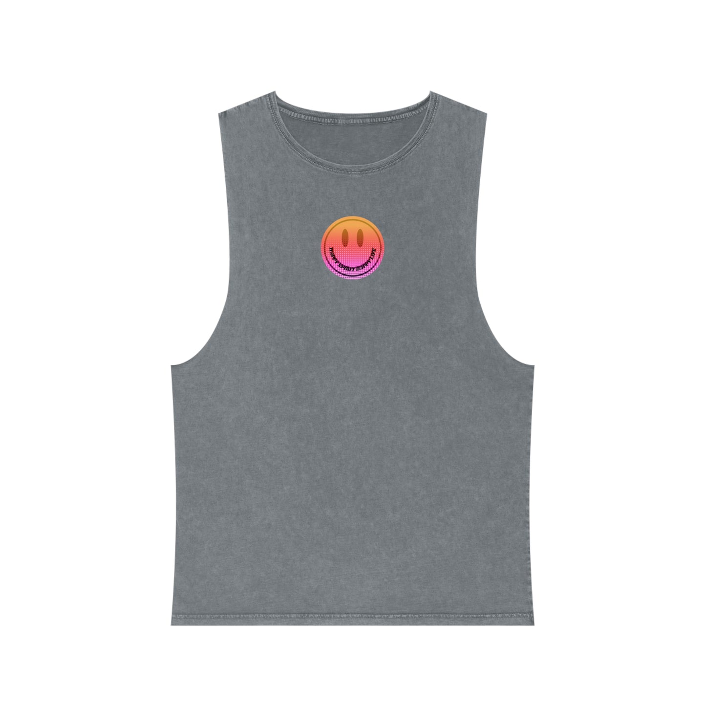 Aesthetic Smile Tank Top, Rocker Edge Tank Top, tone wash Retro 80's Tank Top, Unisex Stonewash Tank Top