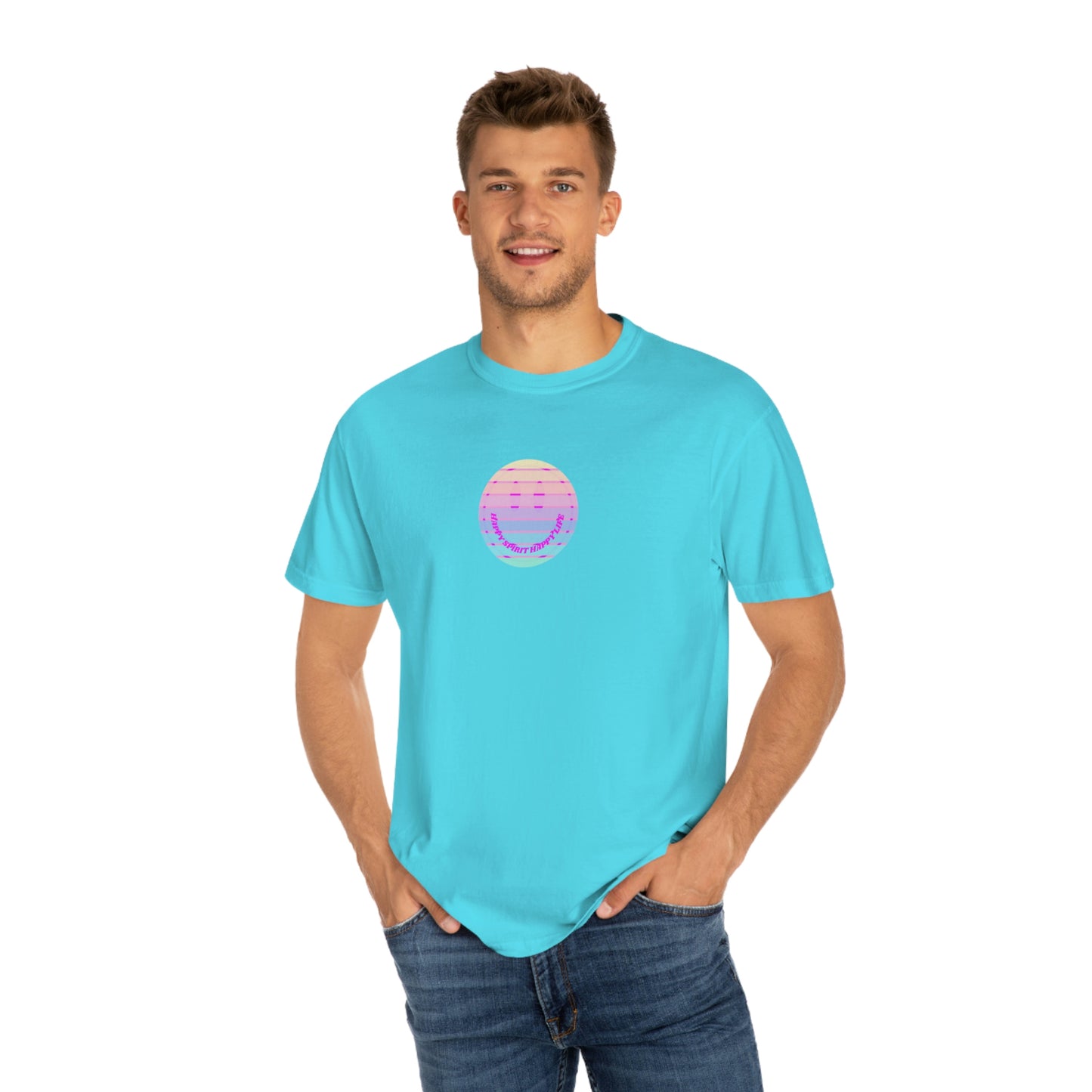 Aesthetic Retro Smile Lilac Tshirt, Happy Spirit Happy Mind, Aesthetic t shirt, Graphic Tumblr Tshirt, Trendy Oversized Vintage Style