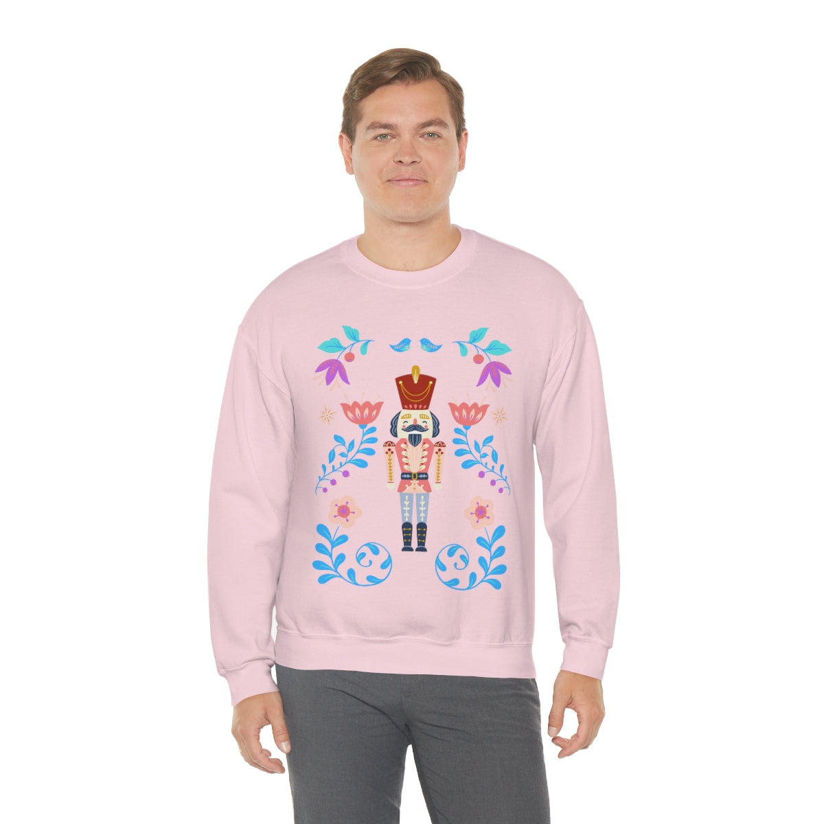 Nutcracker Modern Sweatshirt, Blue Nutcracker Sweatshirt, Trendy Christmas Minimalist Sweatshirt, Xmas Crewneck Bright Color Crewneck