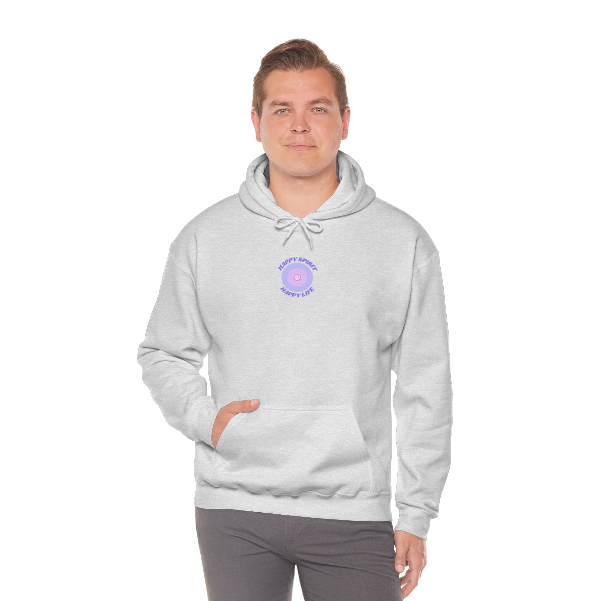 Retro Happy Spirit Happy Life Lavender Lilac Pink Smile Graphic Hoodie, VSCO Girl Sweatshirt, Tumblr Hoodie, Oversized Trendy Back Print Top