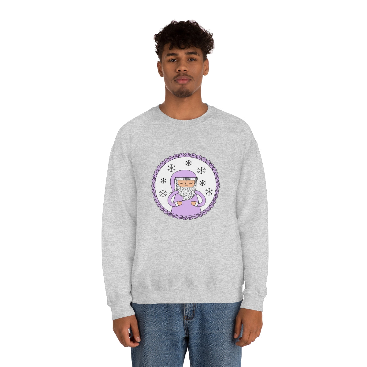 Purple Santa Claus Sweatshirt, Pink Santa Sweatshirt, Trendy Noel Minimalist Christmas Sweatshirt, Xmas Santa Crewneck Top, Pastel Holiday